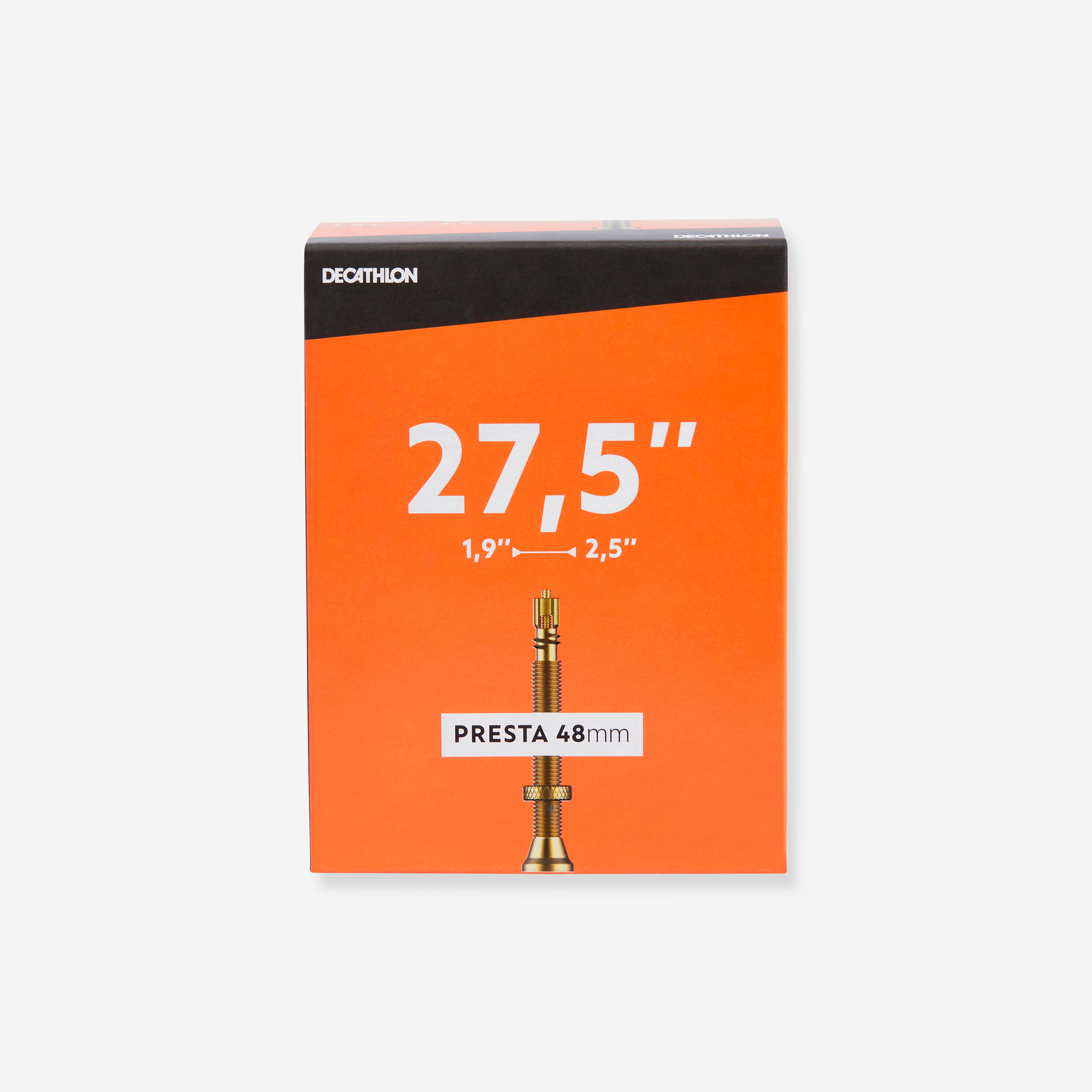Decathlon Fahrradschlauch 27,5 Zoll × 1,9/2,5 französisches Ventil (Presta) 48 mm