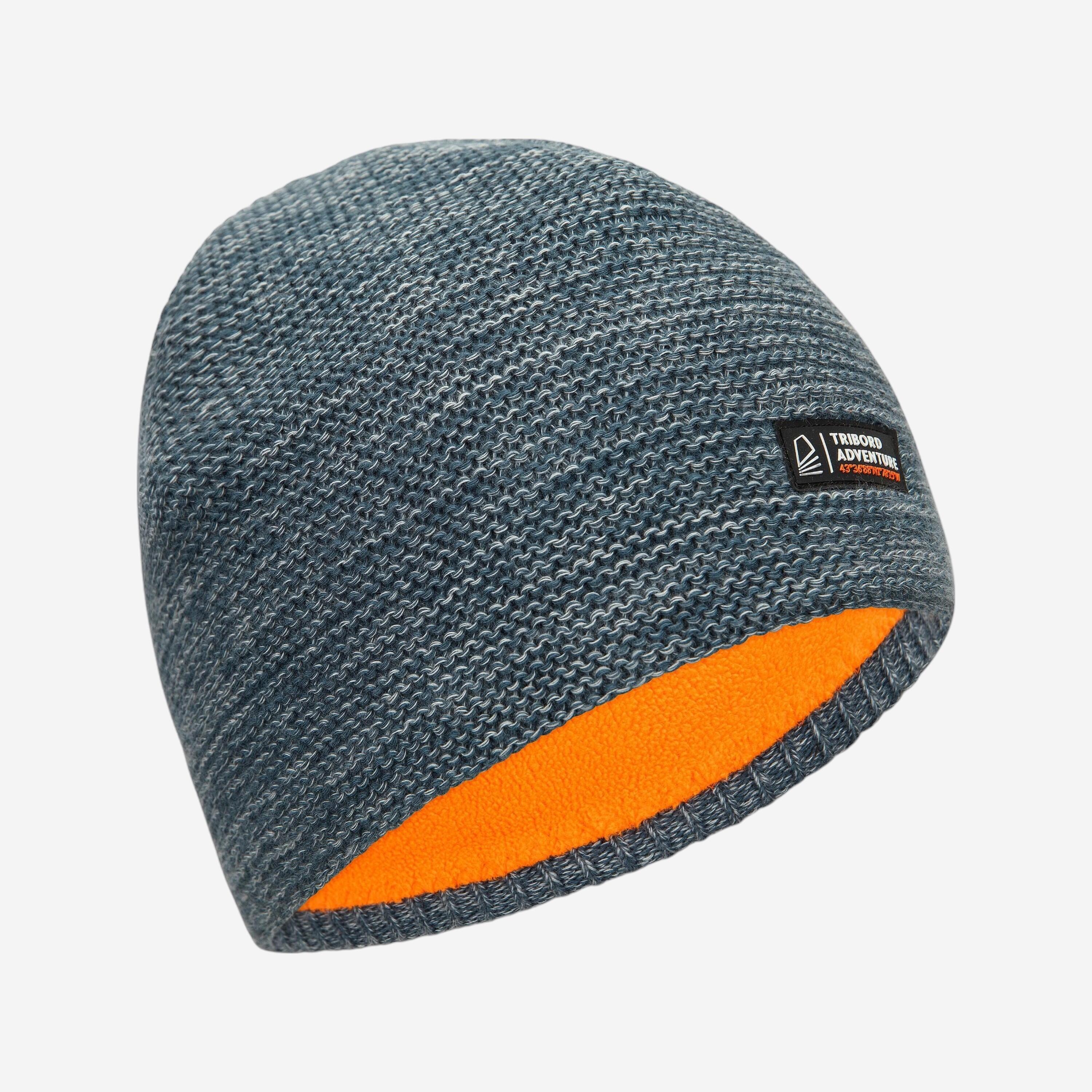 Tribord Segelmütze Sailing 100 warm winddicht Kinder grau meliert