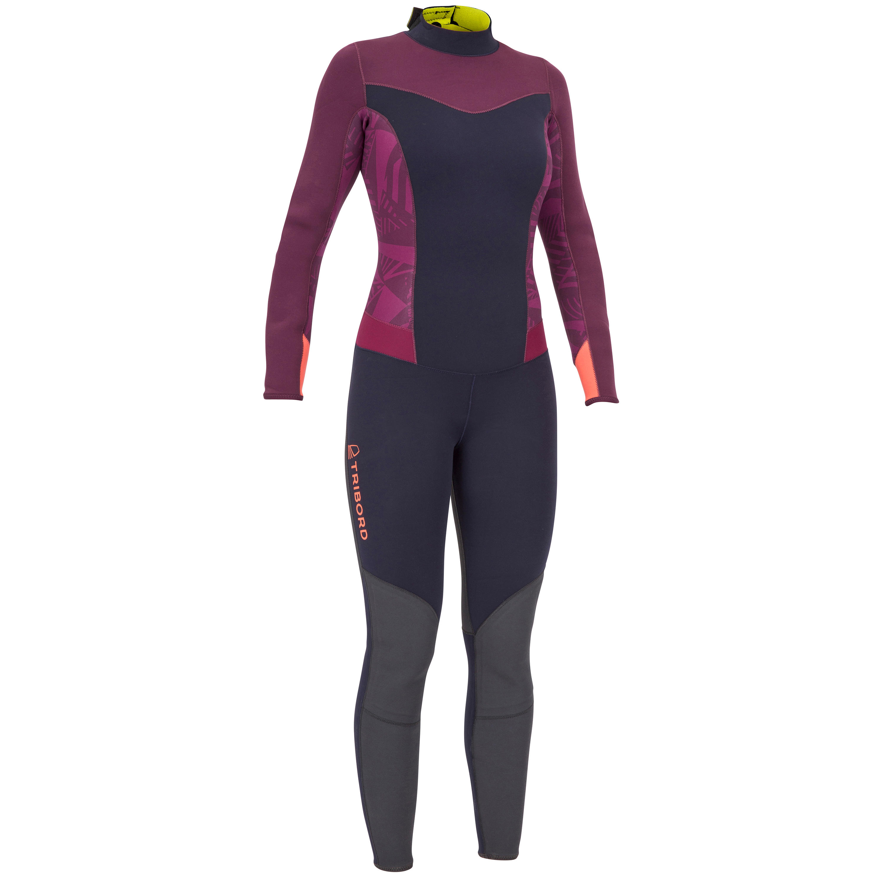 Tribord Neoprenanzug Dinghy 500 Jolle Neopren 3/2mm geklebt/genäht Damen violett/schwarz