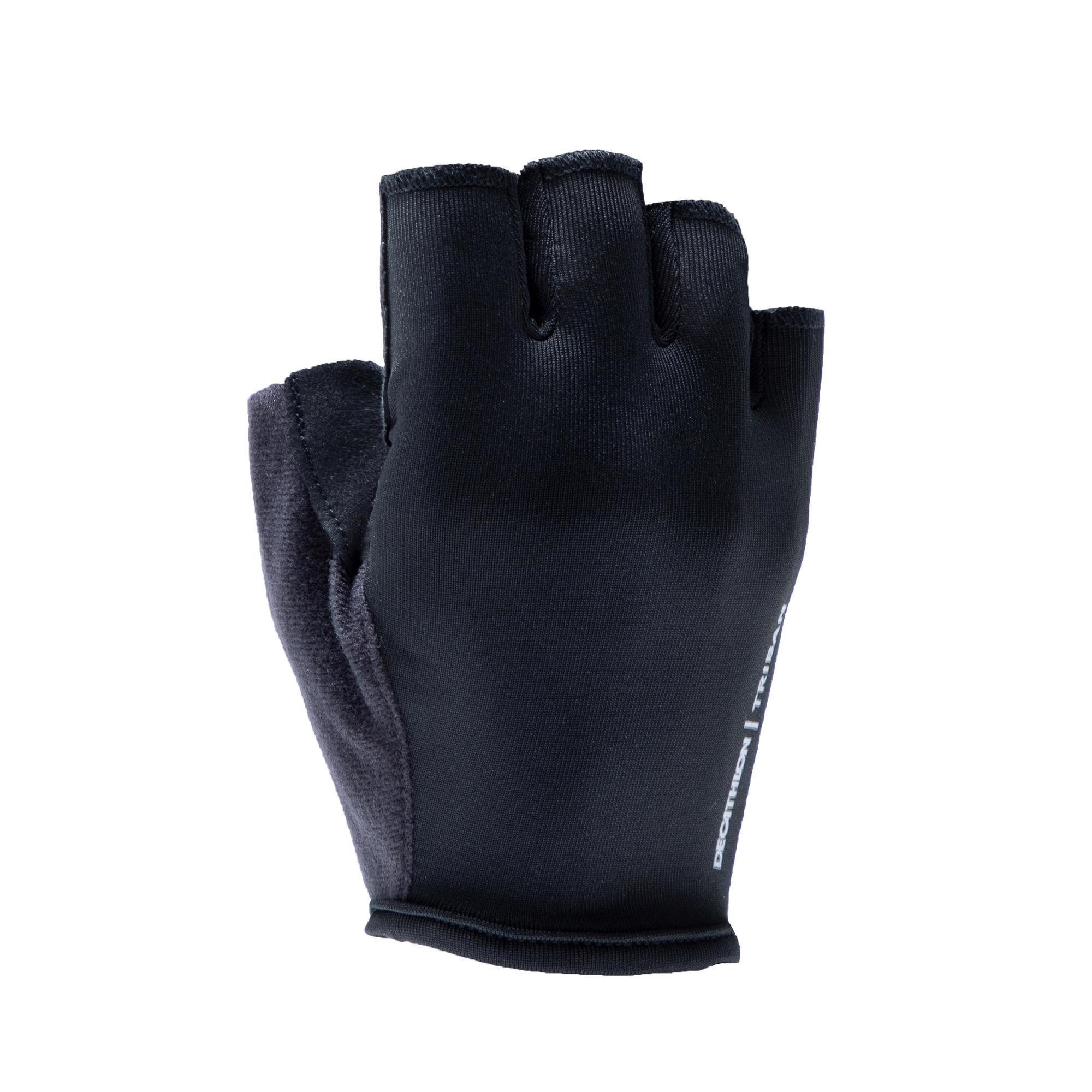 Triban Fahrradhandschuhe Rennrad Radtouren 100 schwarz