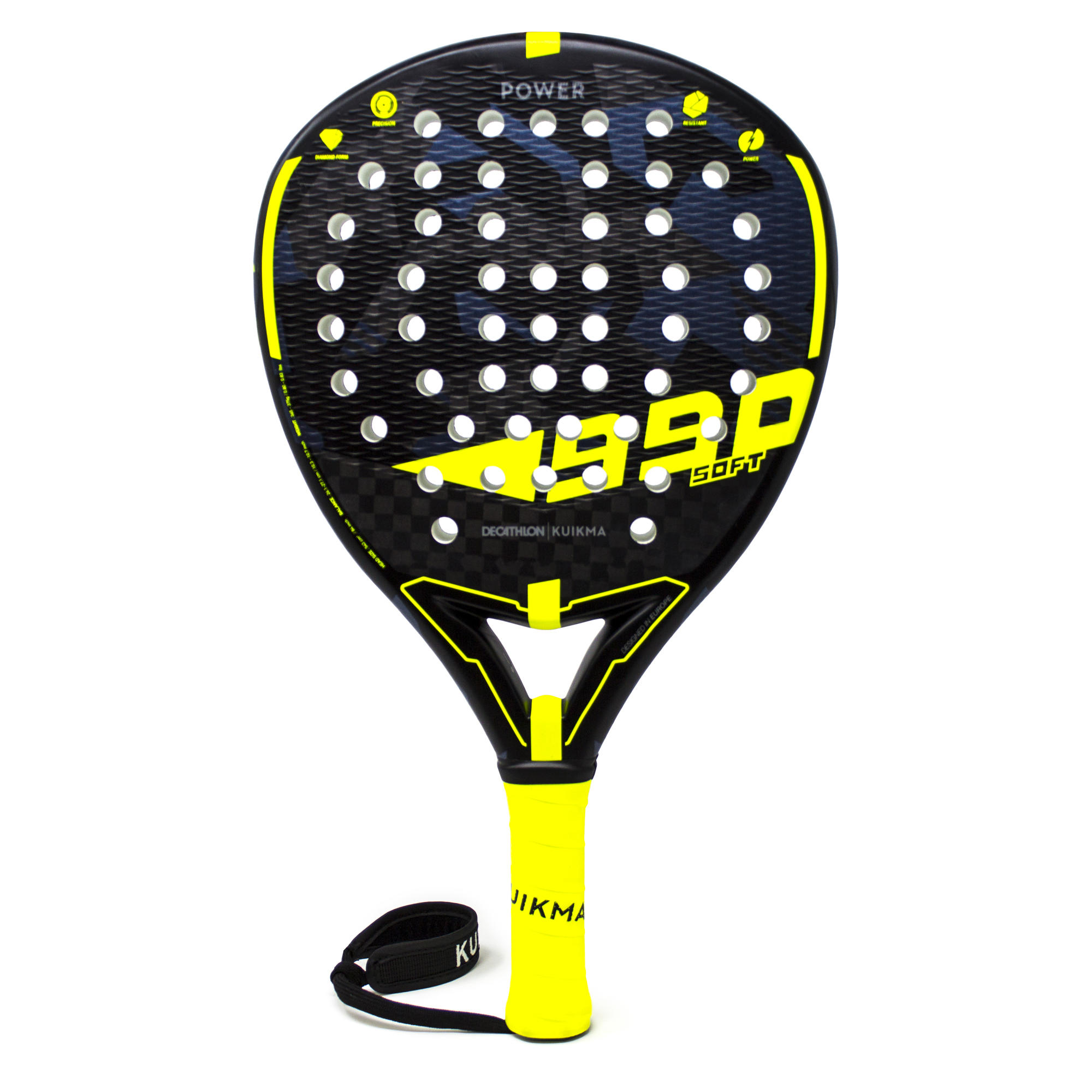 Kuikma Padelschläger PR 990 Power Soft Erwachsene schwarz/gelb