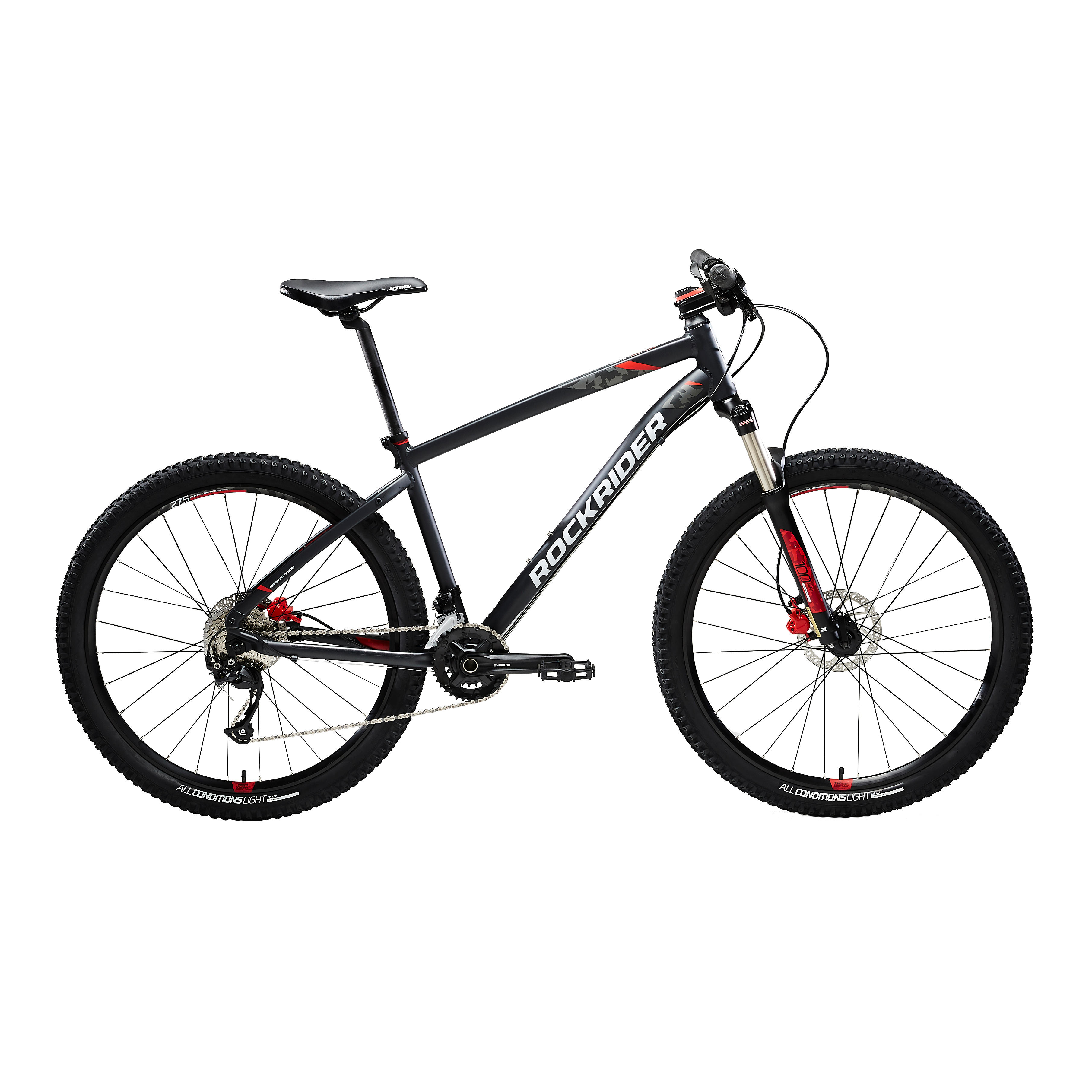 Rockrider Mountainbike ST 540 27,5 Zoll schwarz/rot