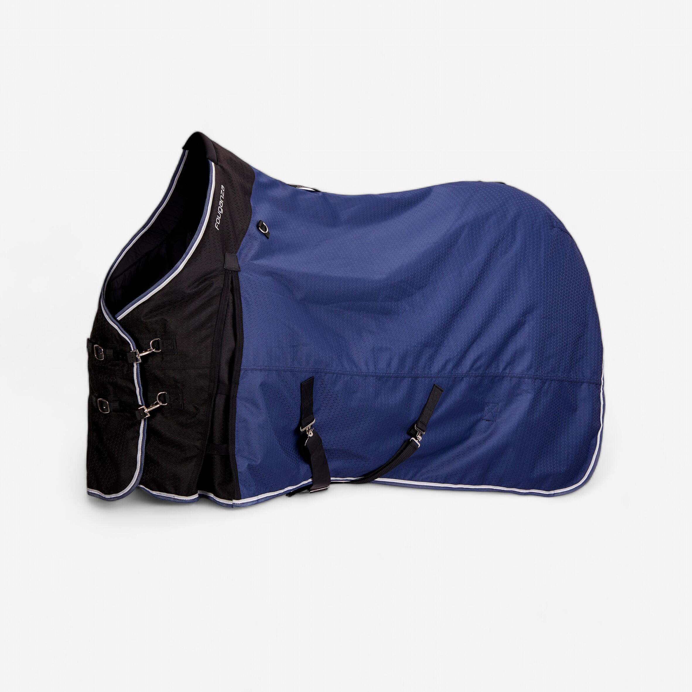 Fouganza Winter-Regendecke Allweather 300g 1000D wasserdicht Pony dunkelblau