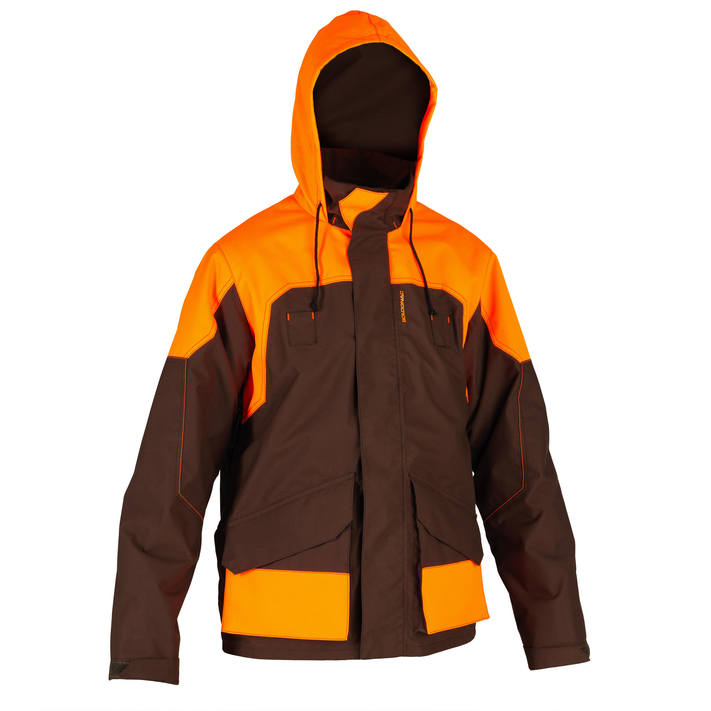 Solognac Jagdjacke Regenjacke RENFORT 520 orange/braun