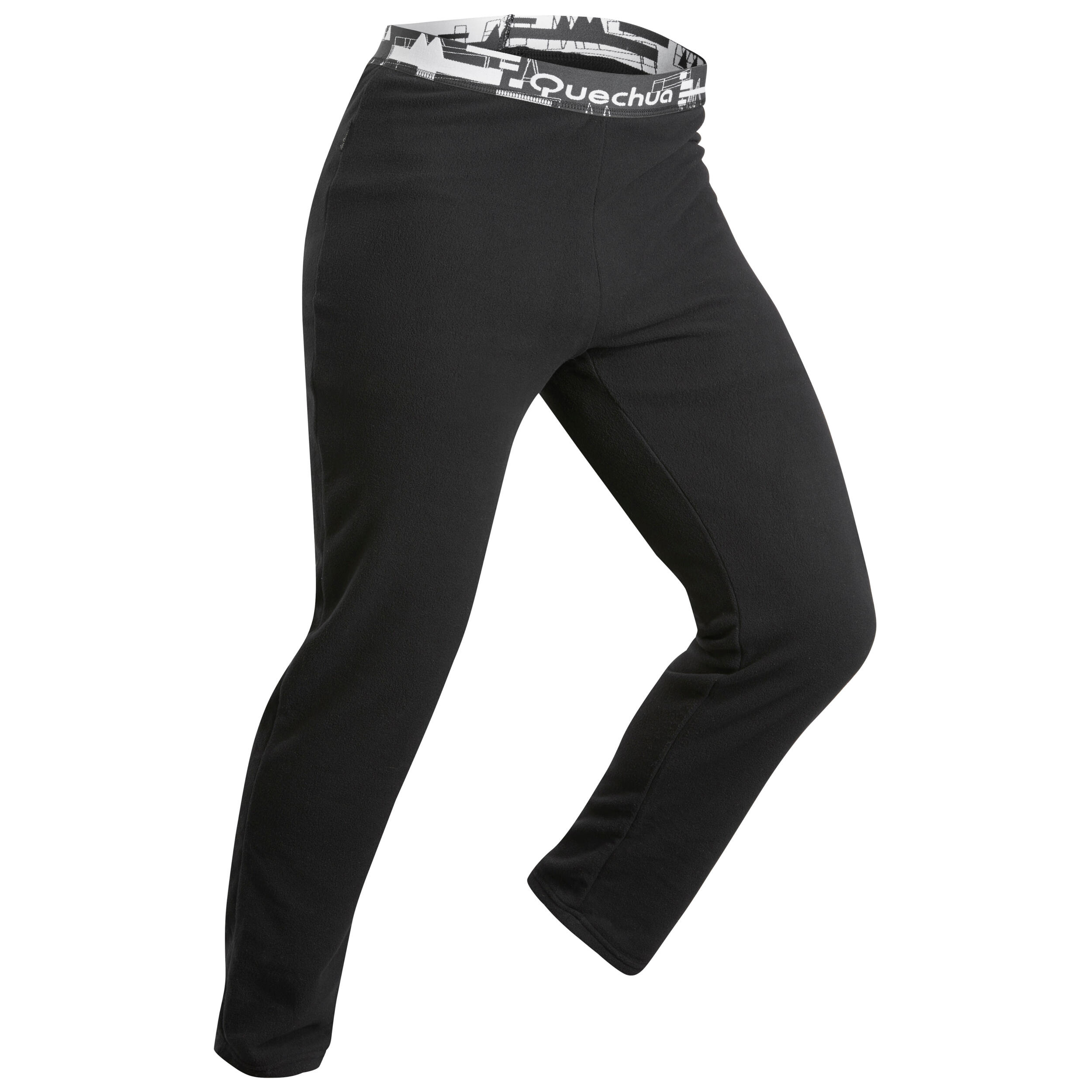 Quechua Fleece-Tights Bergtrekking MT100 Herren schwarz