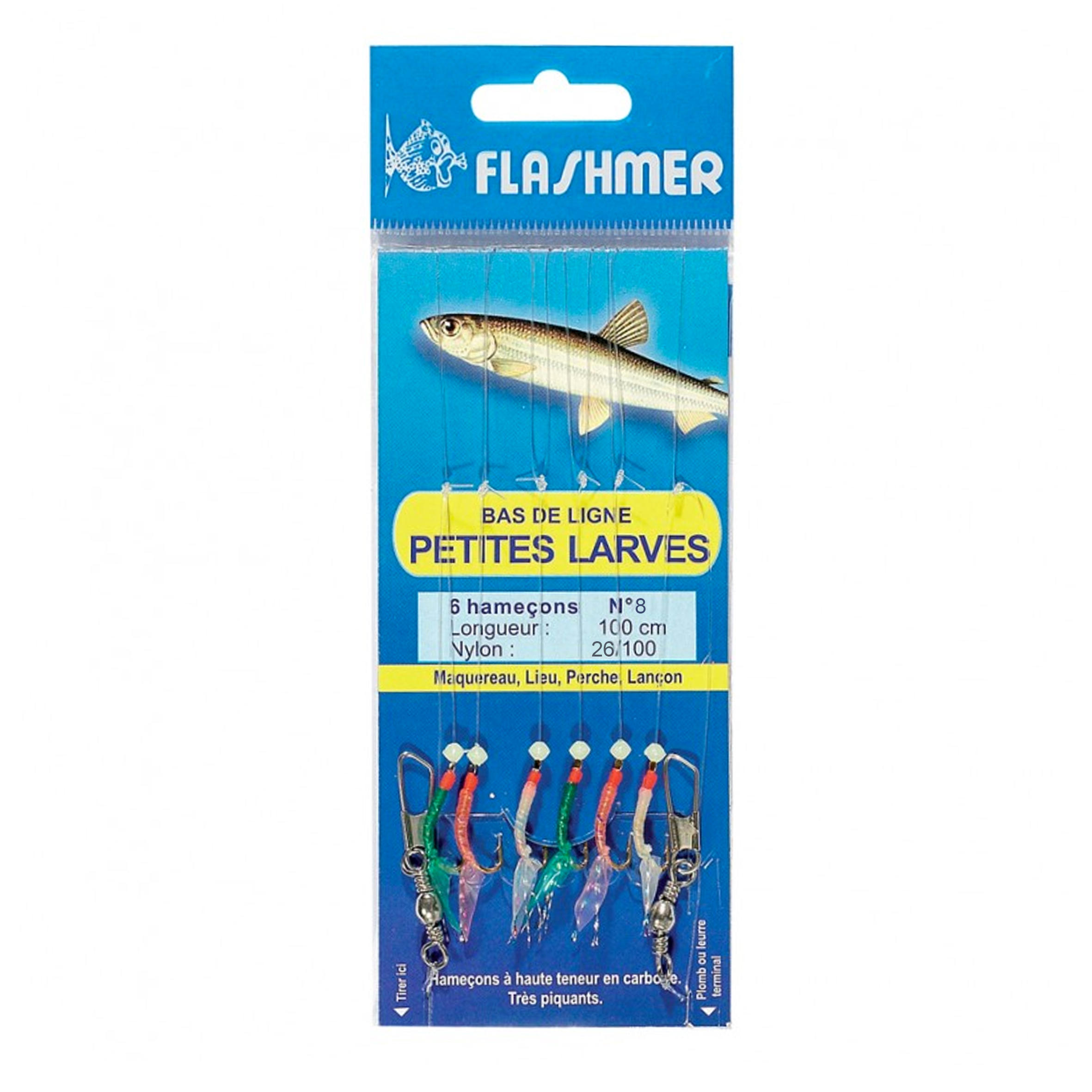 No Brand Paternostervorfach "Kleine Larven" 6 Haken Gr. 8