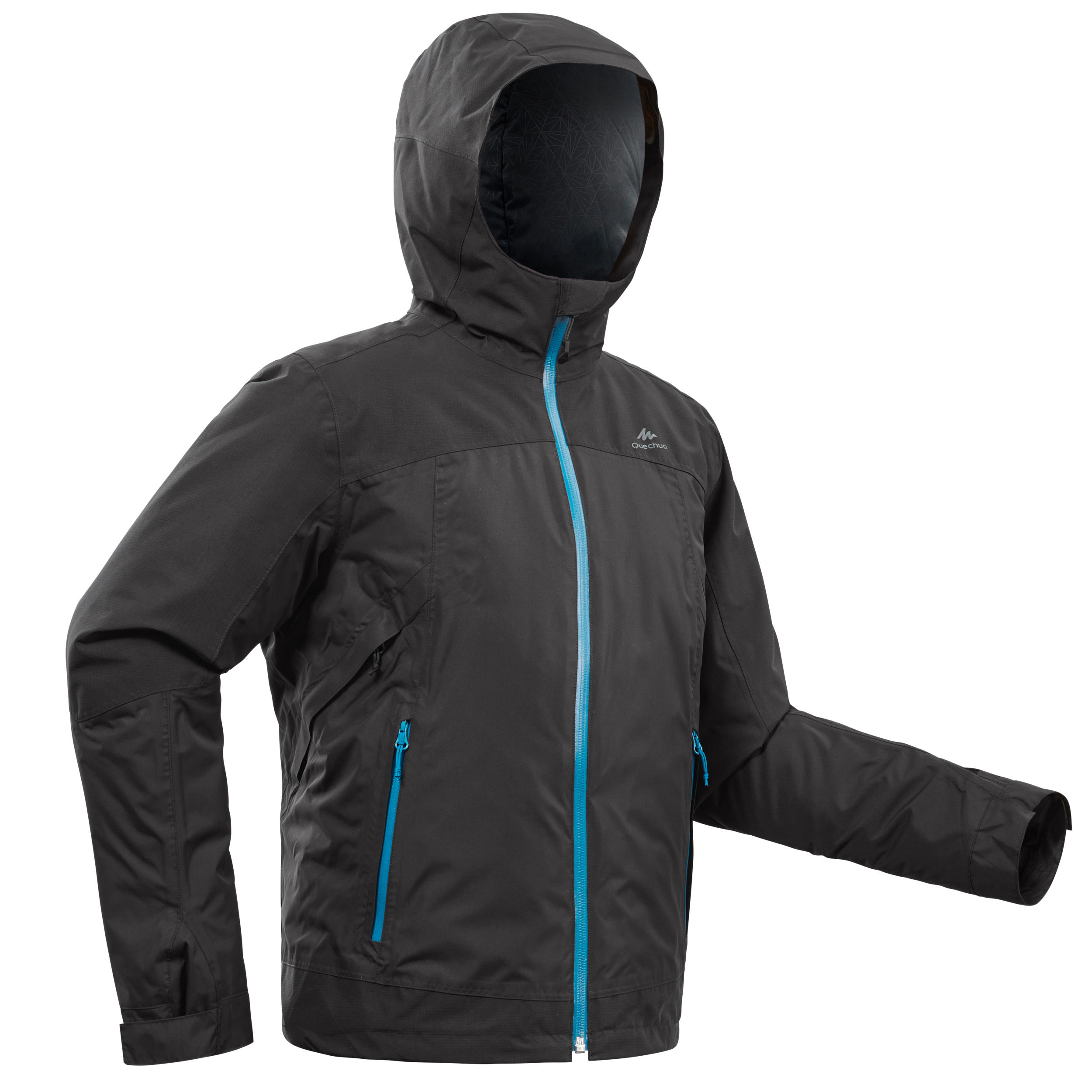 Quechua 3-in-1-Jacke Winterwandern SH500 X-Warm wasserdicht -16 °C Kinder 122–170 schwarz