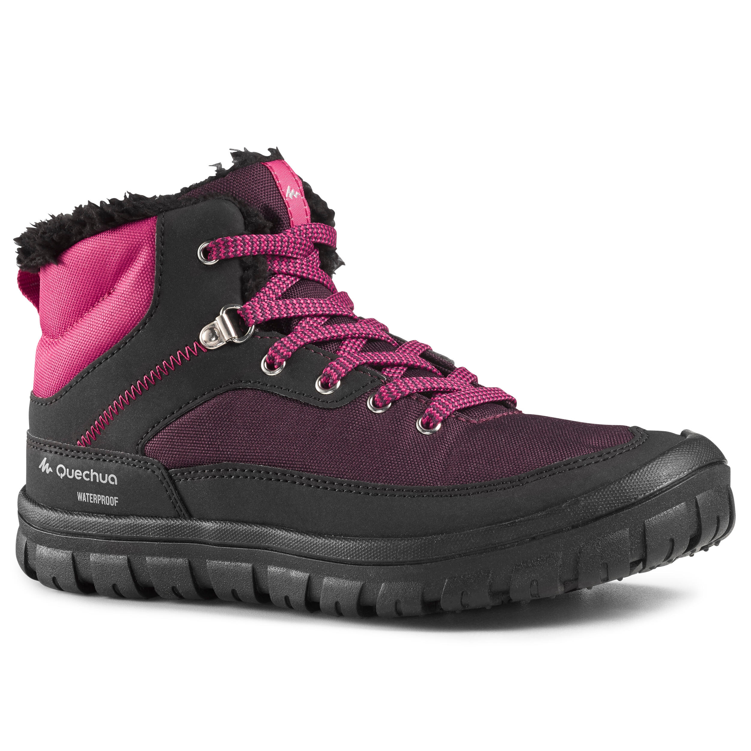 Quechua Wanderschuhe Winterwandern SH100 warm wasserdicht Schnürsenkel Kinder Gr. 33–38 rosa