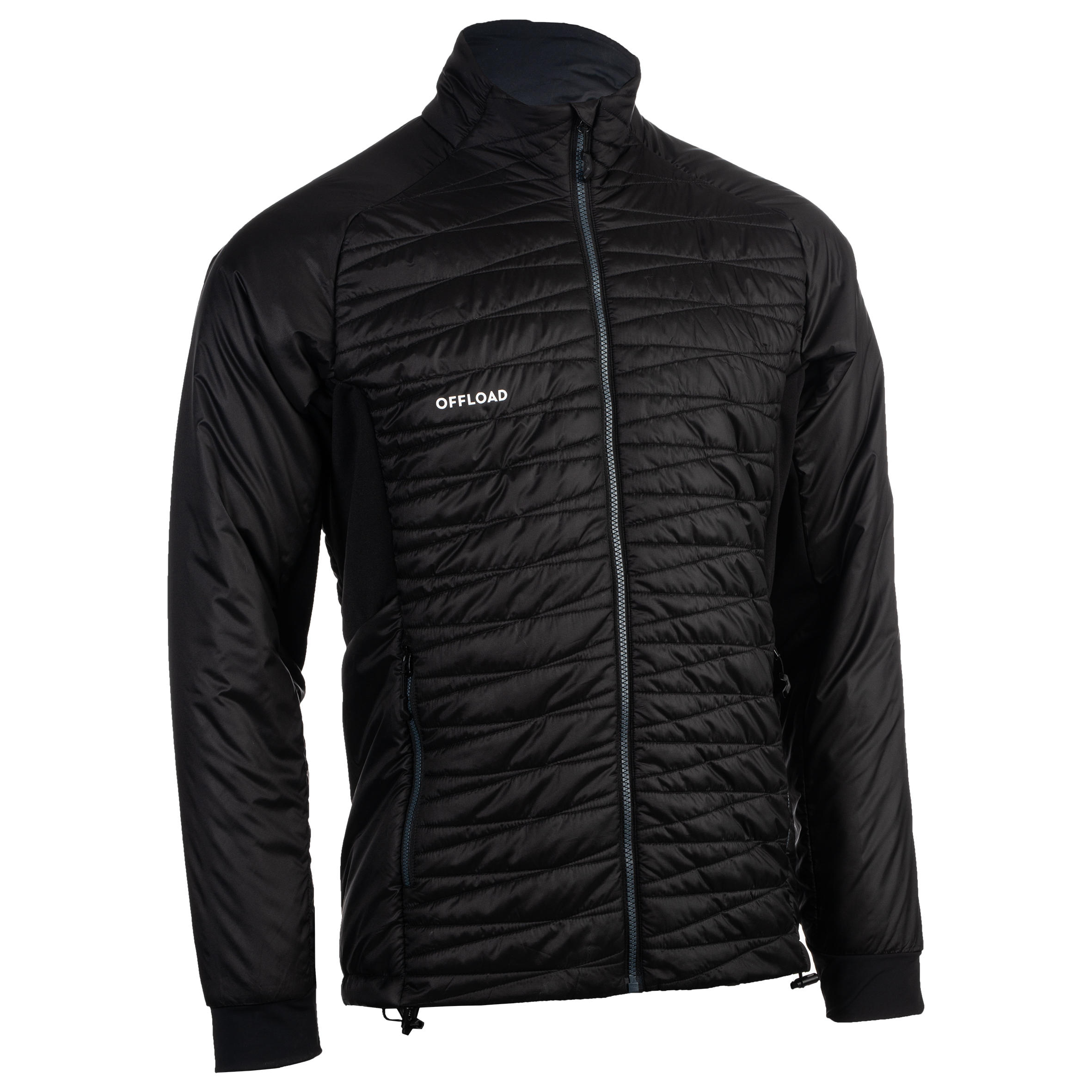 Offload Wattierte Jacke Rugby Club Coach ZIP 500 Erwachsene schwarz