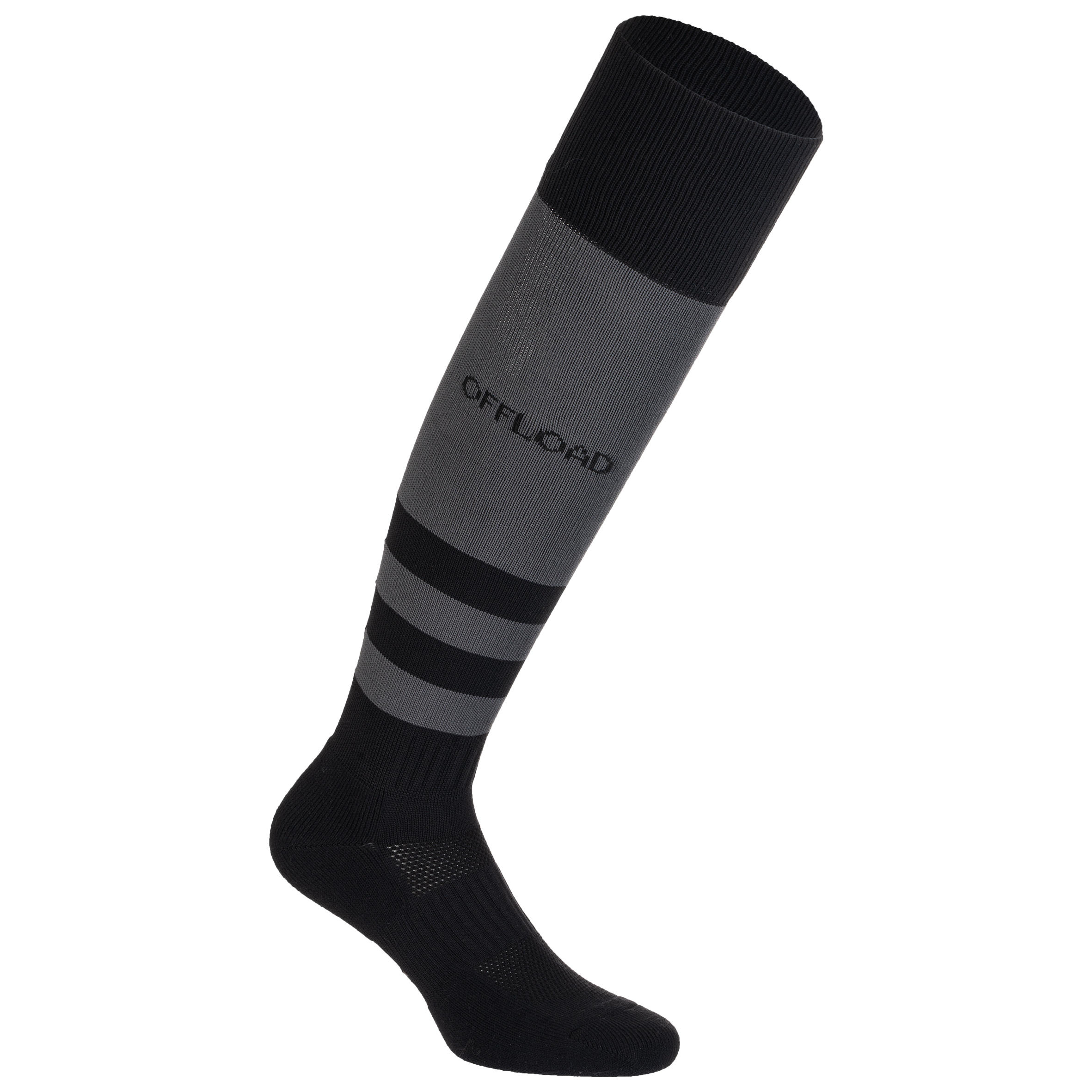 Offload Rugby-Stutzenstrümpfe R500 hoch Herren schwarz/rot