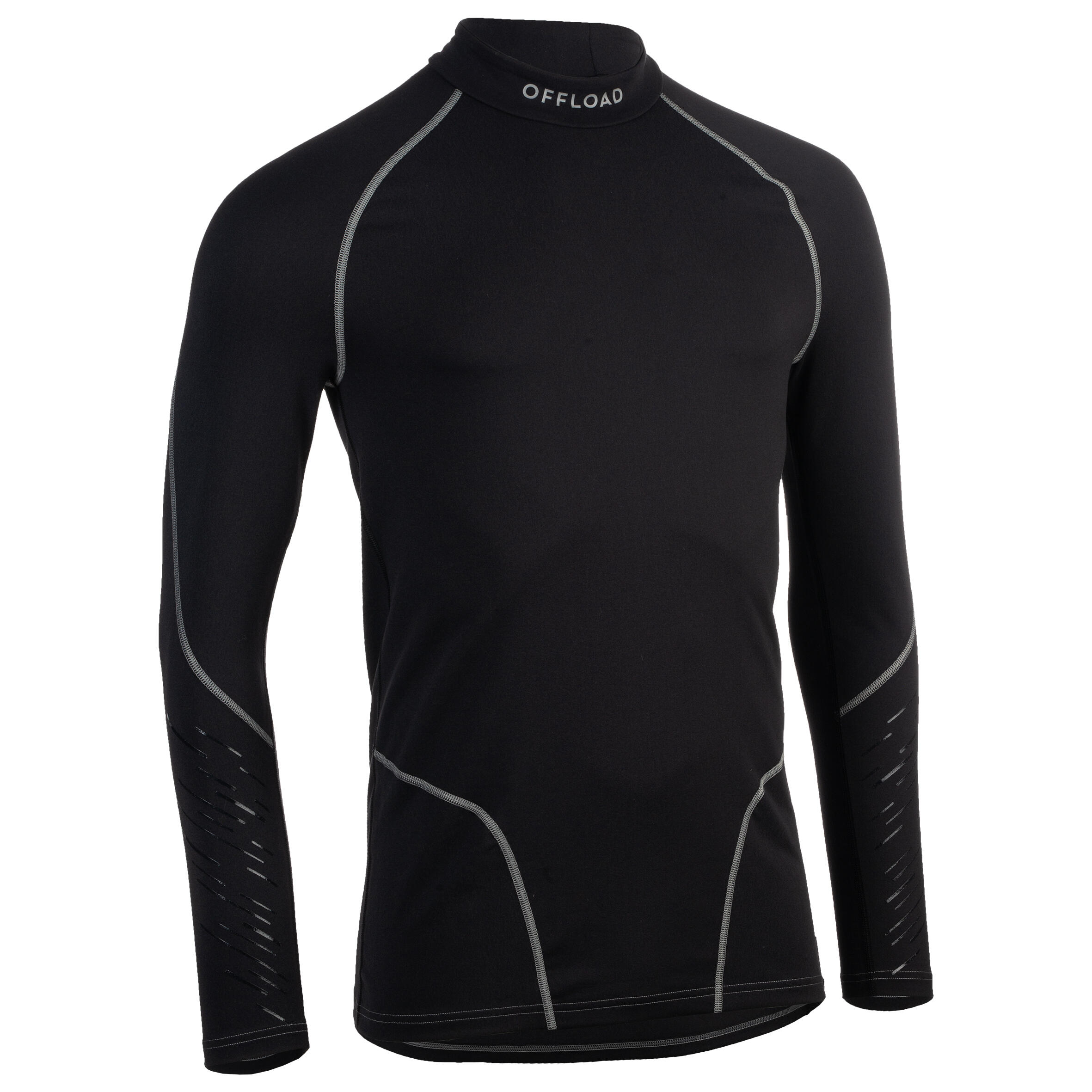 Offload Rugby-Funktionsshirt Langarm R500 Herren schwarz