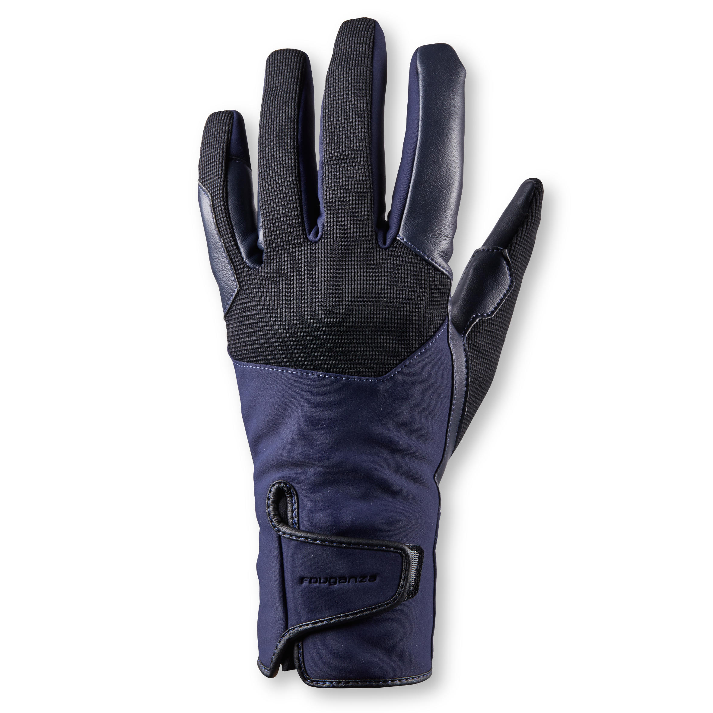 Fouganza Reithandschuhe 560 Winter Damen marineblau/schwarz