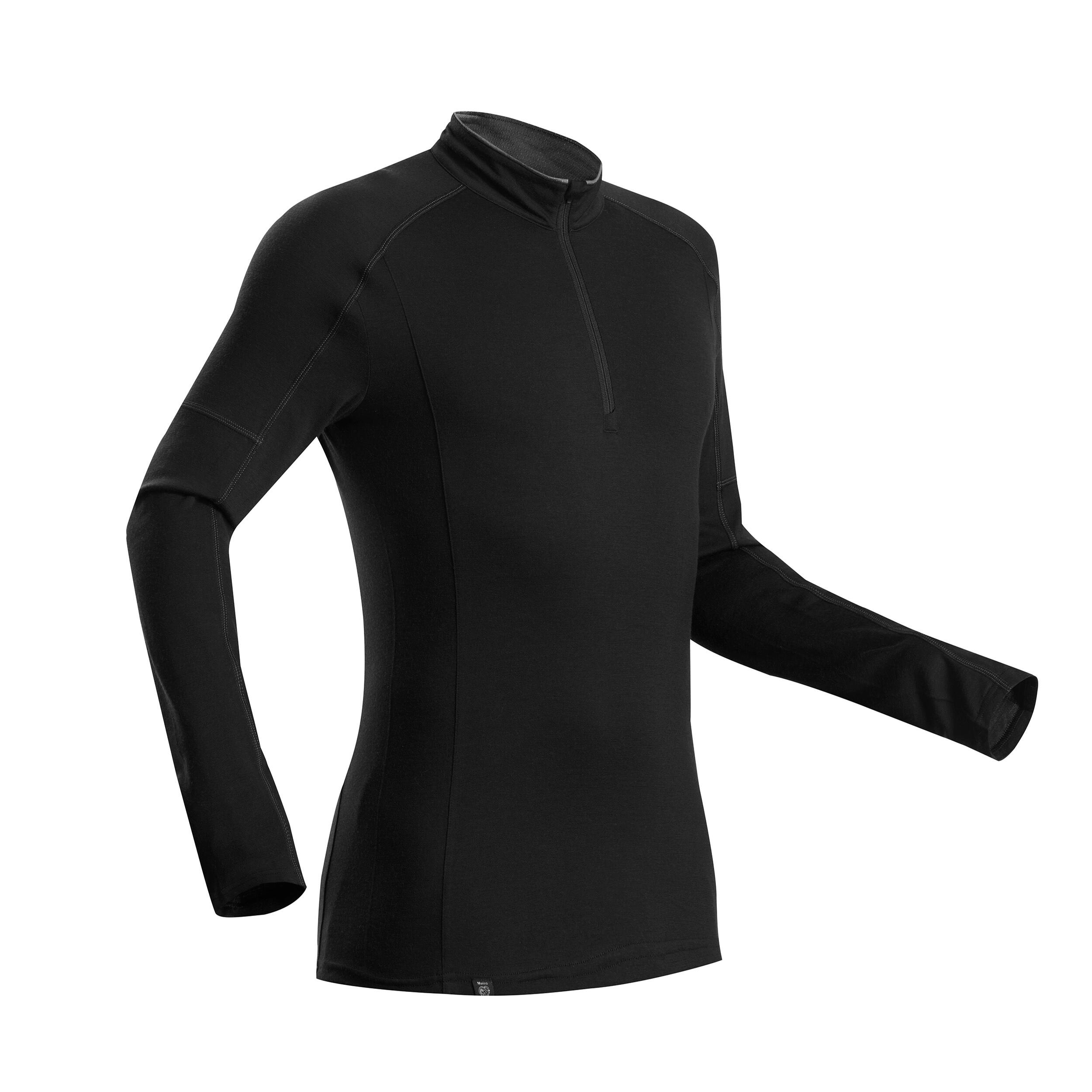 Forclaz Merinoshirt Bergtrekking MT500 Zip Langarm Herren