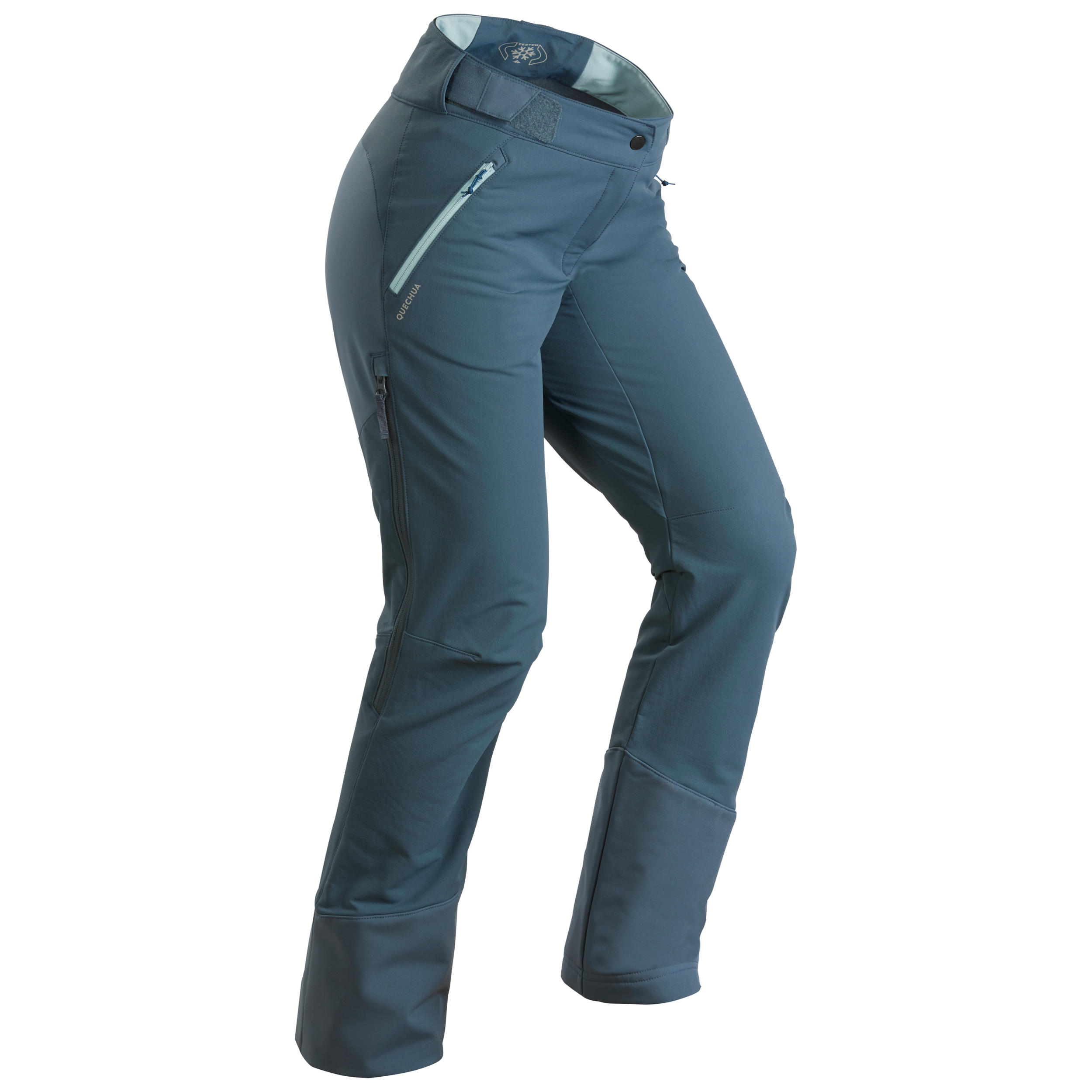 Quechua Softshellhose Winterwandern SH520 X-Warm Wasserabweisend Gamaschen Damen schwarz