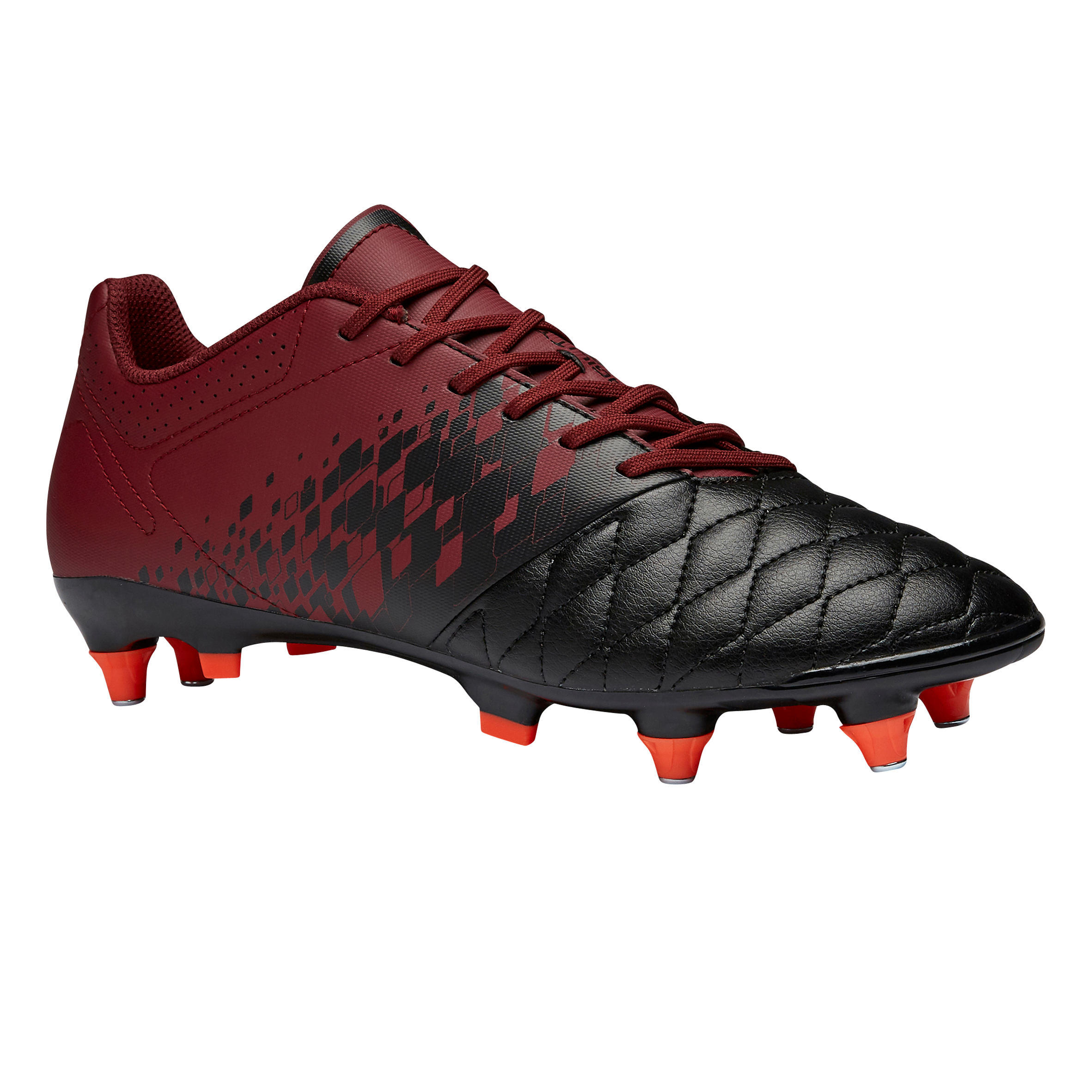 Kipsta Fussballschuhe Stollen Agility 500 SG Erwachsene schwarz/bordeaux