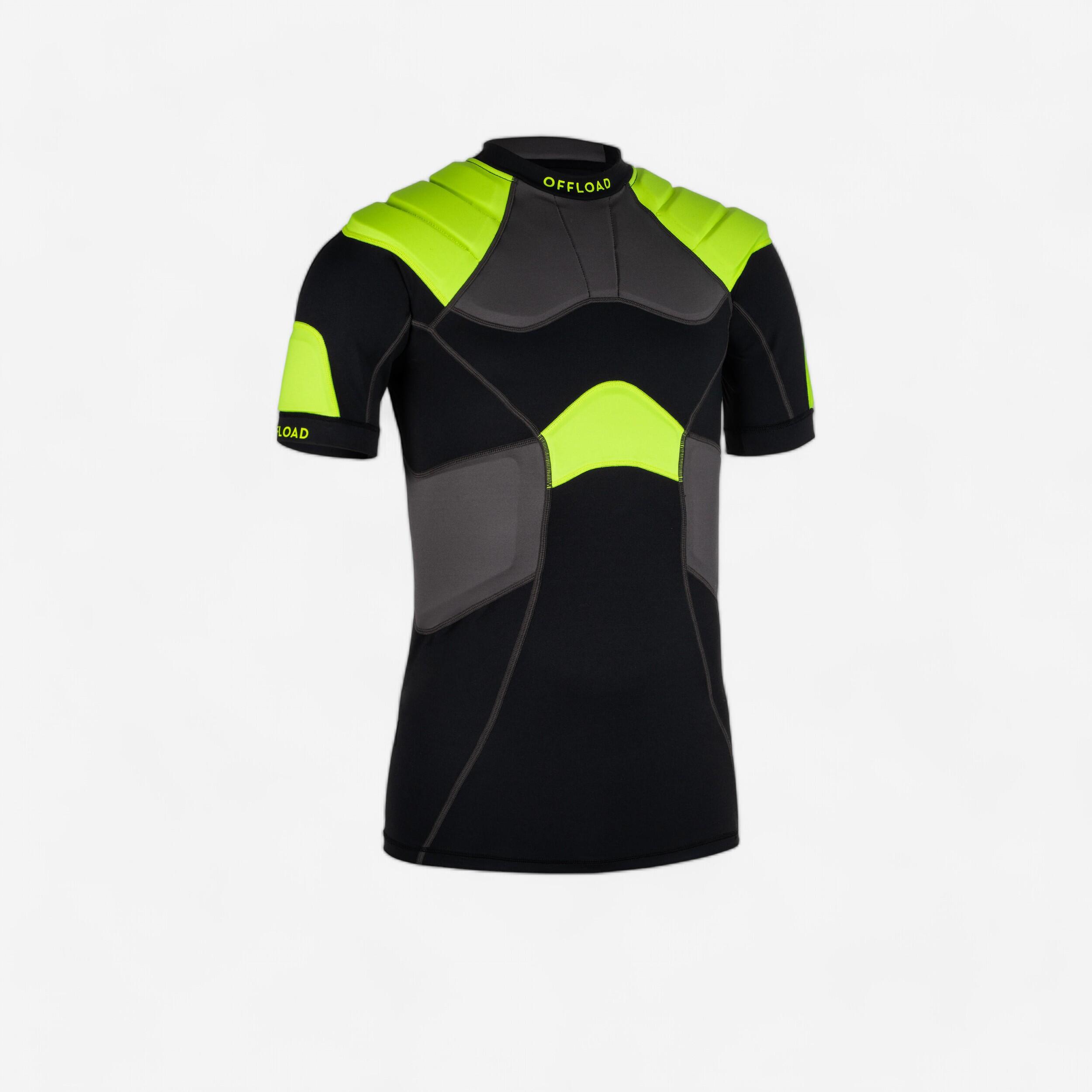 Offload Rugby-Schulterschutz R500 Herren schwarz/gelb