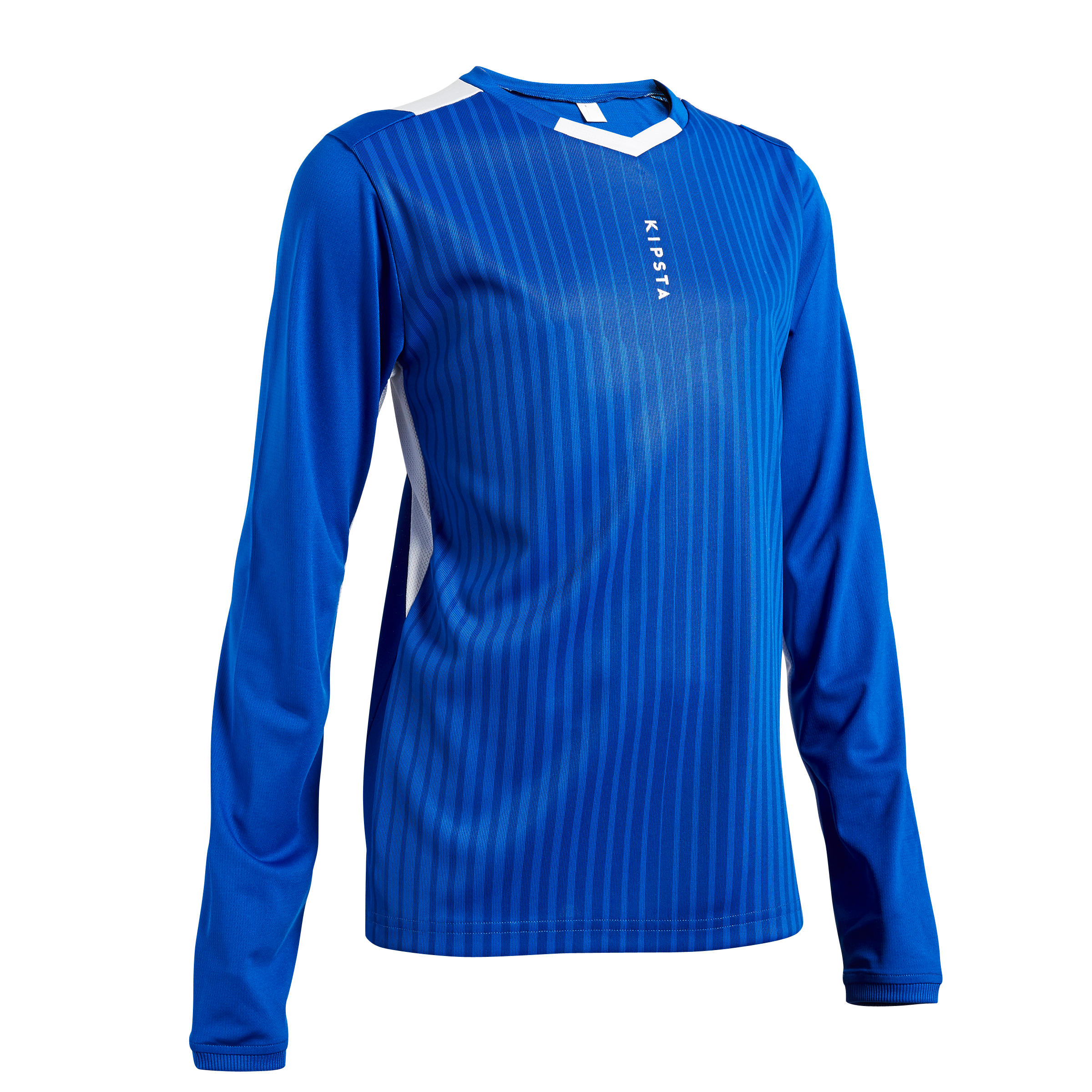 Kipsta Fussballtrikot langarm F500 Kinder marineblau