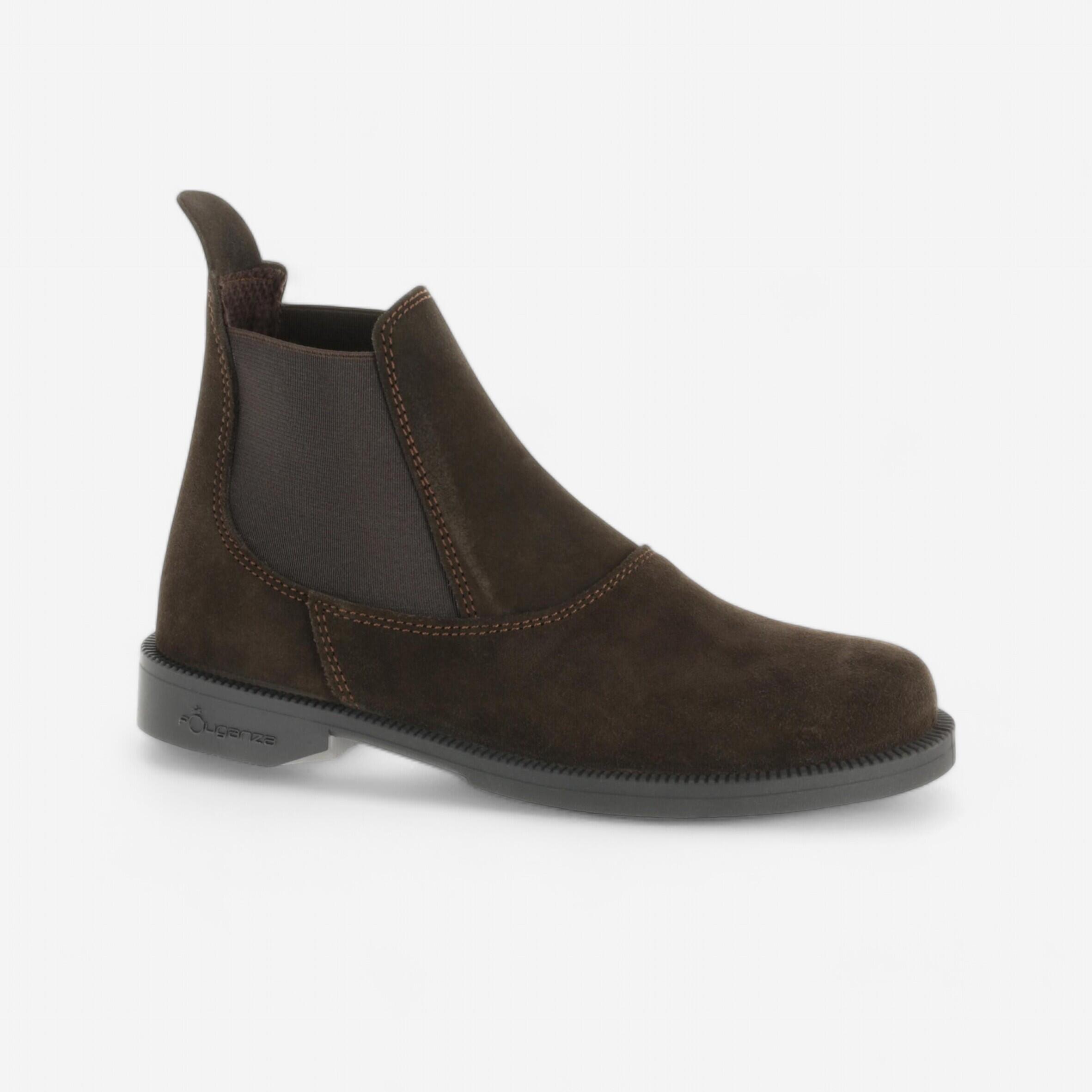 Fouganza Reitstiefeletten Classic leder Kinder braun