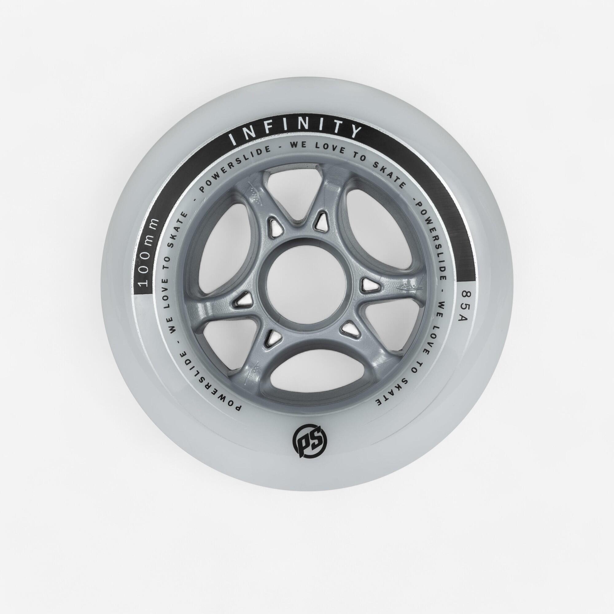 Powerslide Inlinerrollen Powerslide Infinity 100 mm 85A Erwachsene 3er Pack weiß