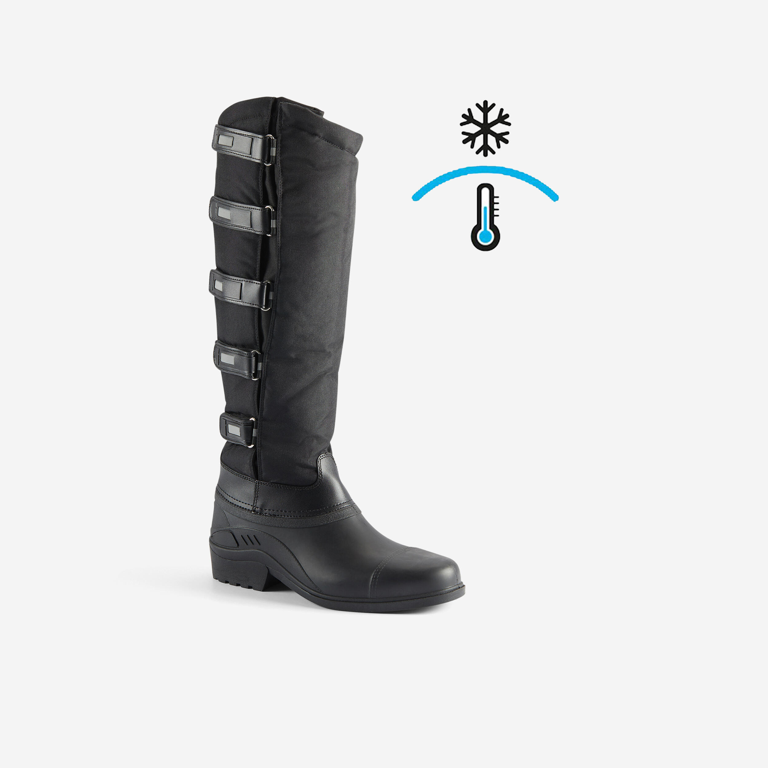 Kerbl Winter-Reitstiefel mit Klettverschluss Erwachsene schwarz