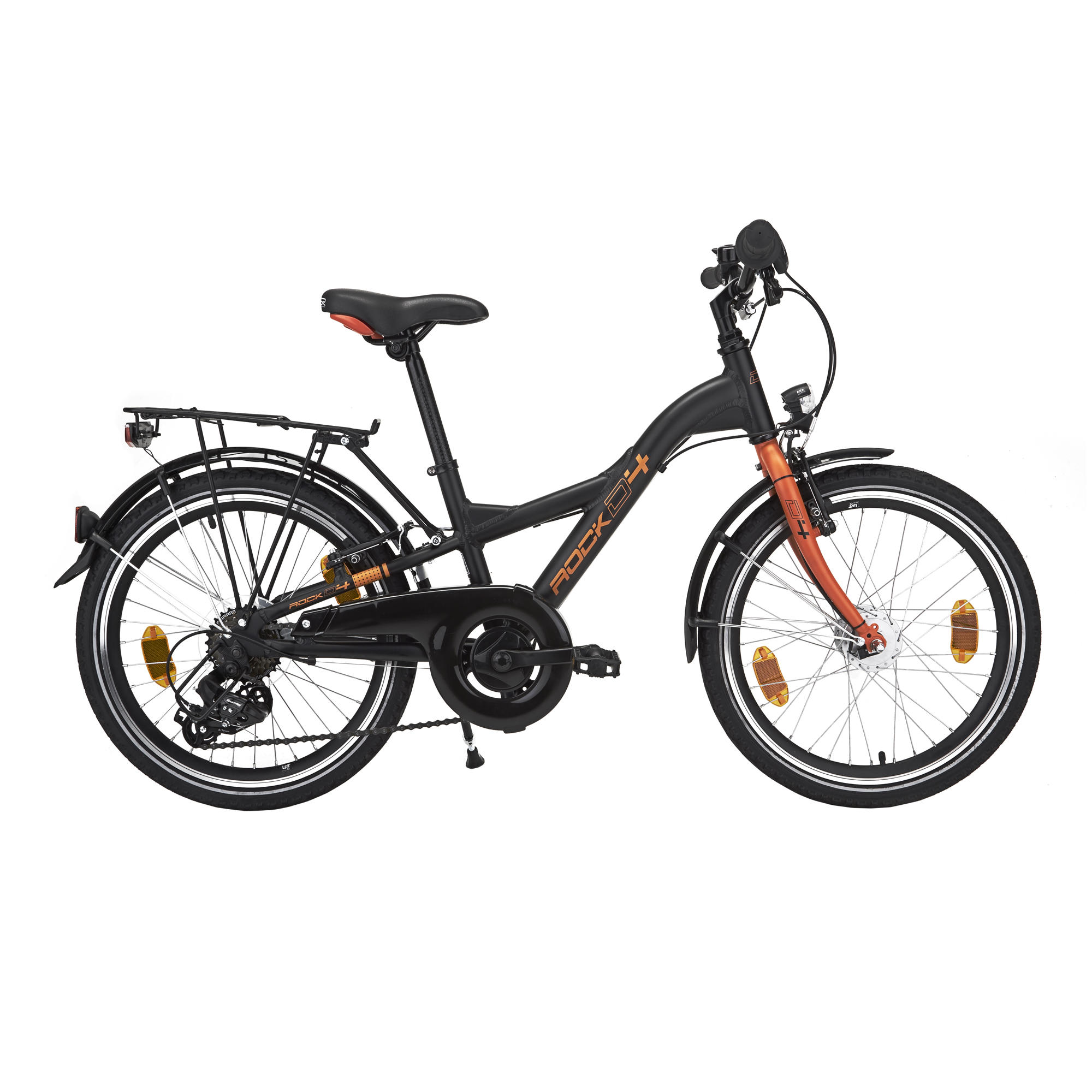 Decathlon City Bike Kinderfahrrad 20 Zoll D4 Rock schwarz/orange