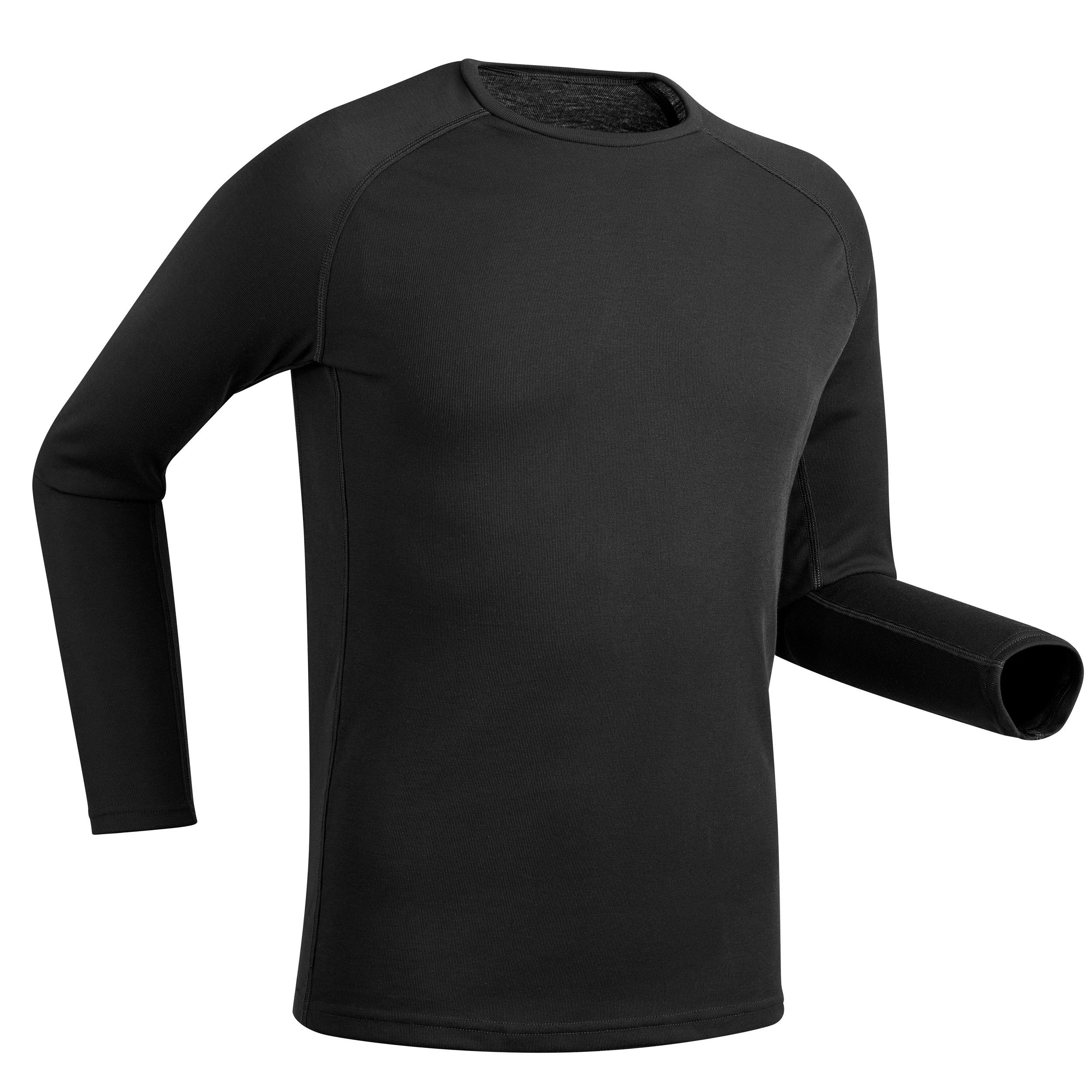 Wedze Skiunterwäsche Funktionsshirt BL 100 Herren schwarz