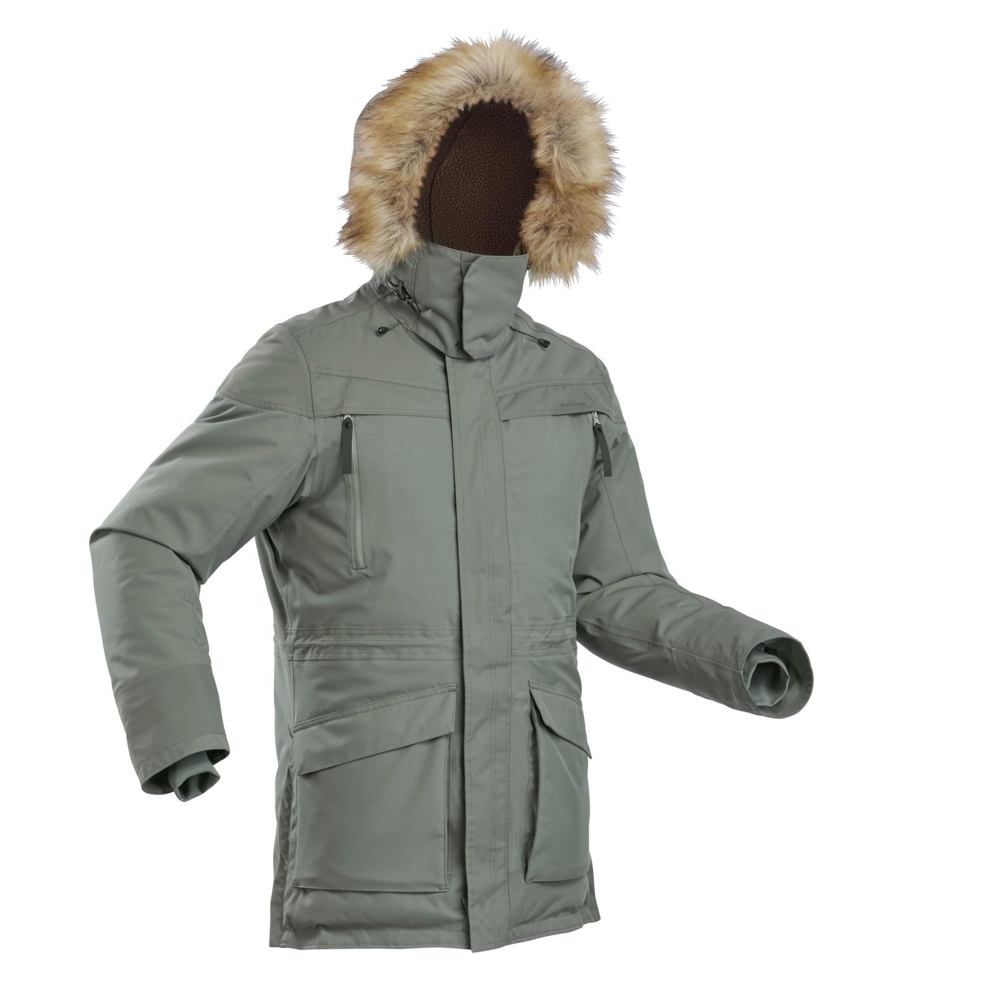 Quechua Wanderjacke Parka Winterwandern SH500 U-Warm wasserdicht -20°C Herren schwarz