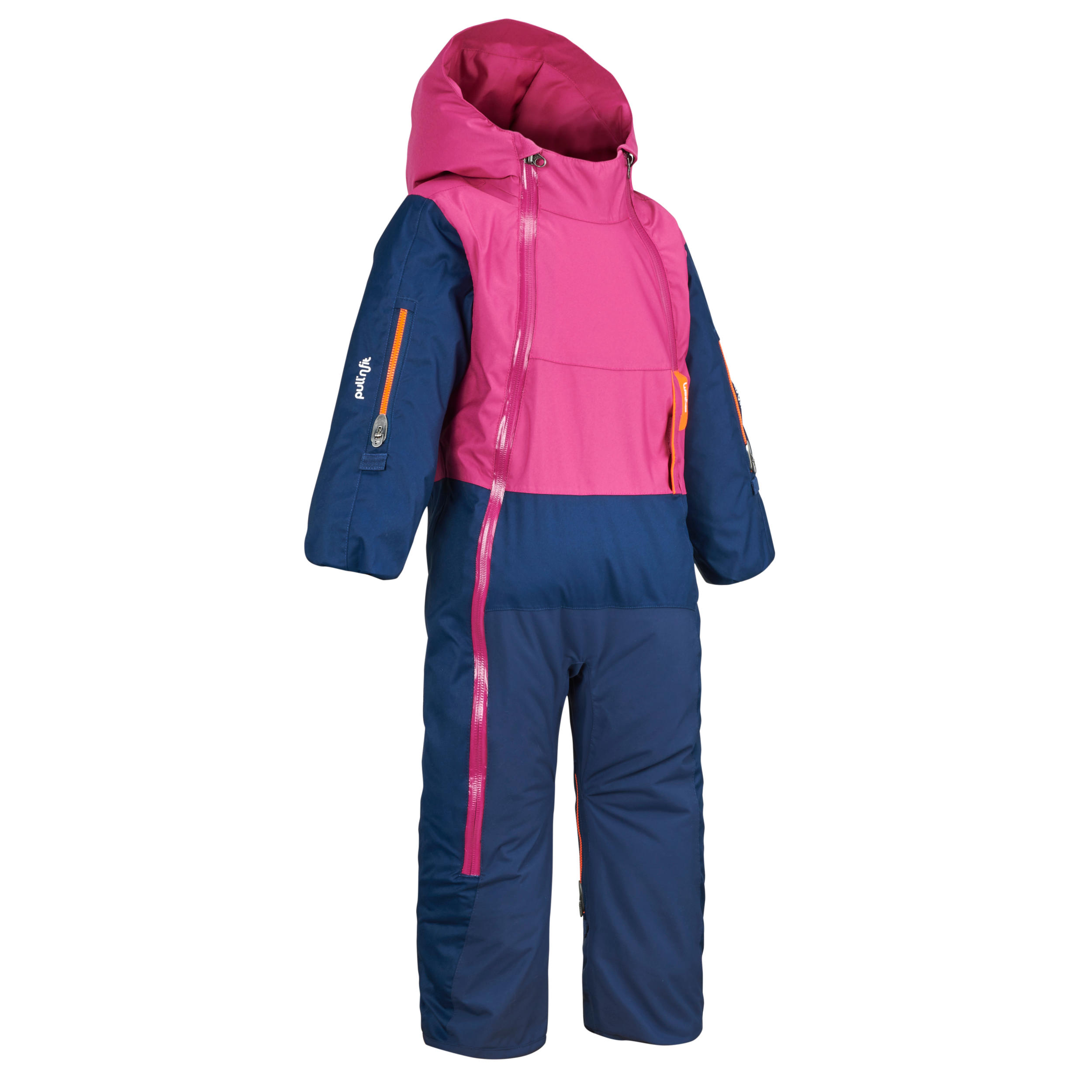 Wedze Schneeanzug Skianzug XWarm Pull'n'Fit Baby rosa/blau