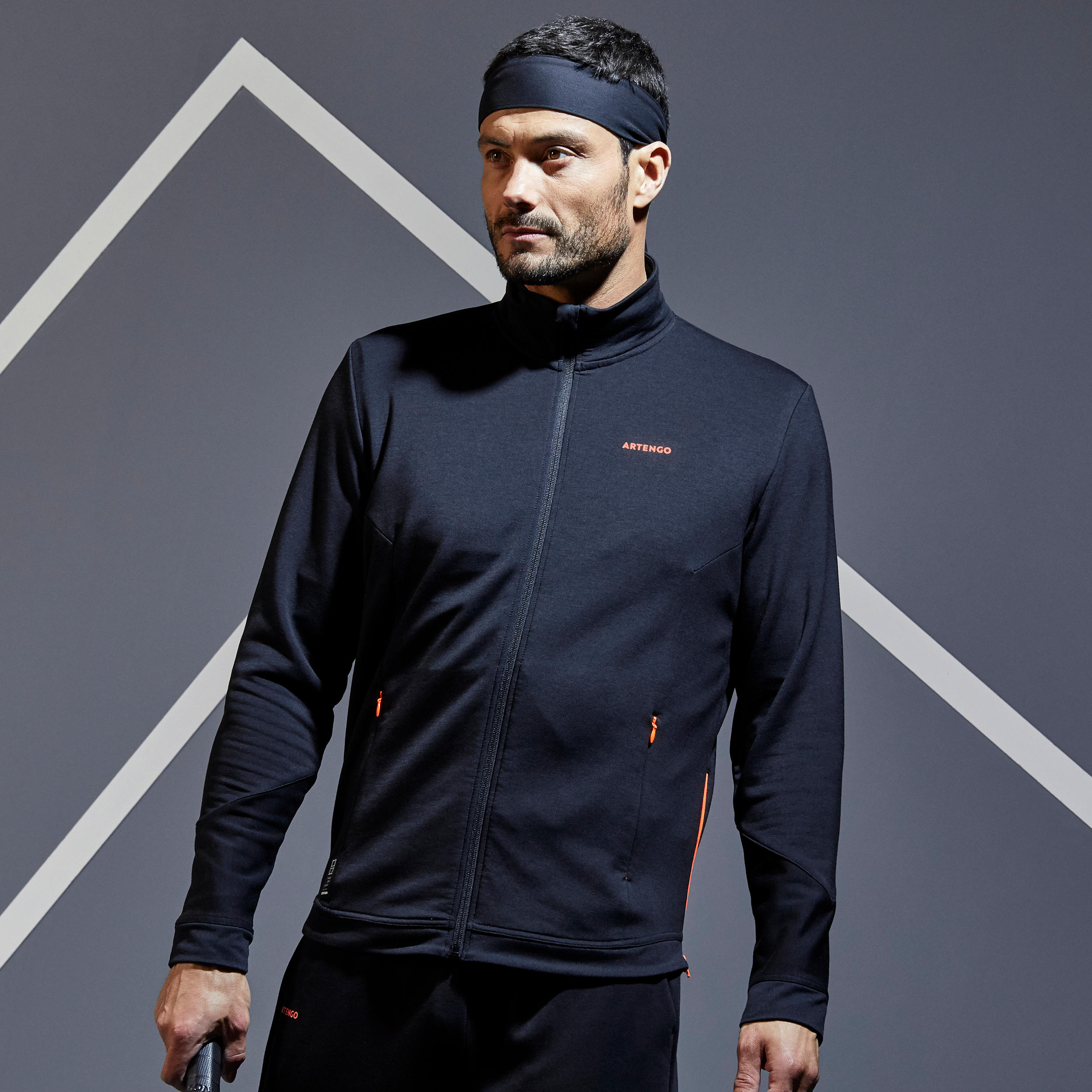 Artengo Tennis Trainingsjacke TJA 900 Herren schwarz