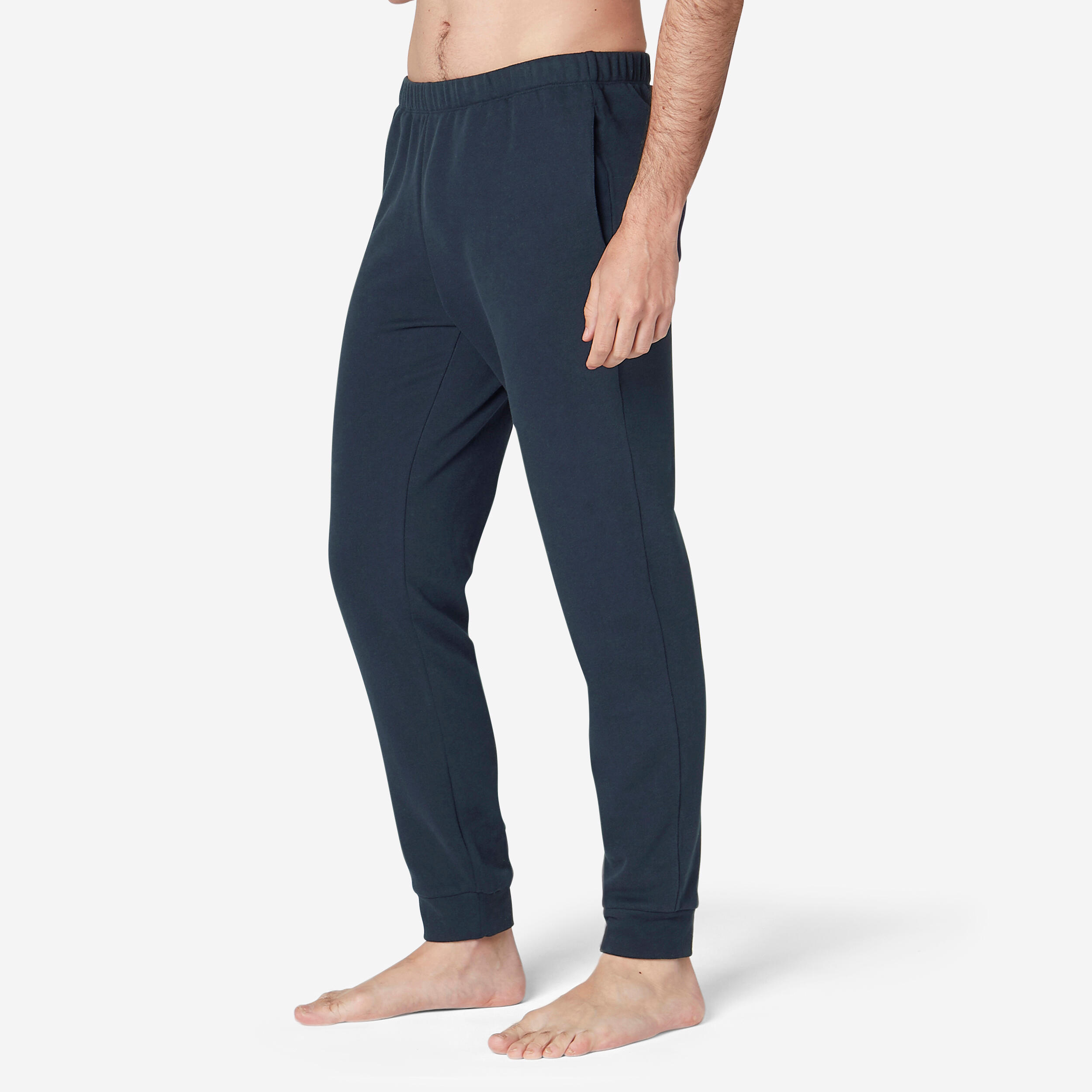 Domyos Jogginghose 100 Fitness Regular Baumwolle Herren - schwarz