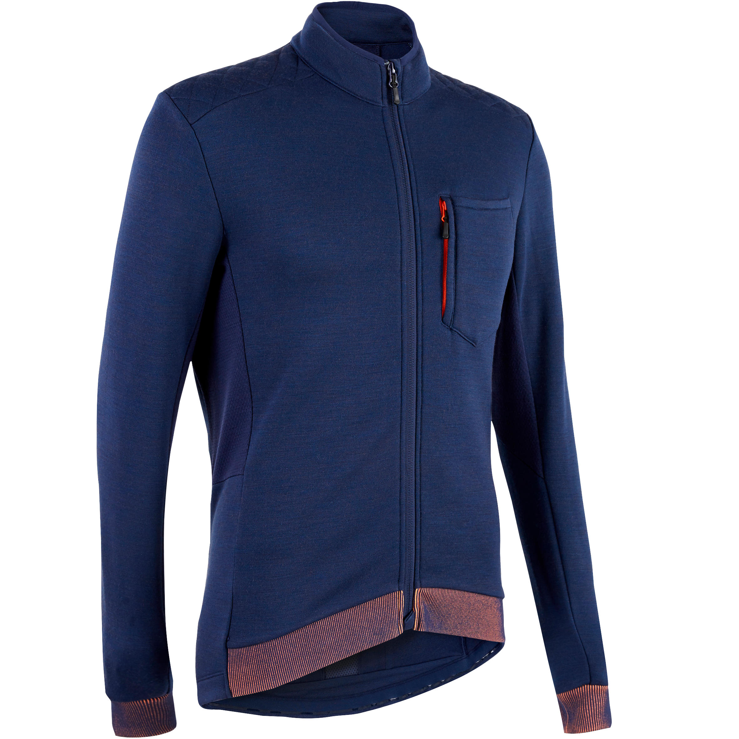 Triban Radtrikot langarm Herren GRVL900 Merino blau
