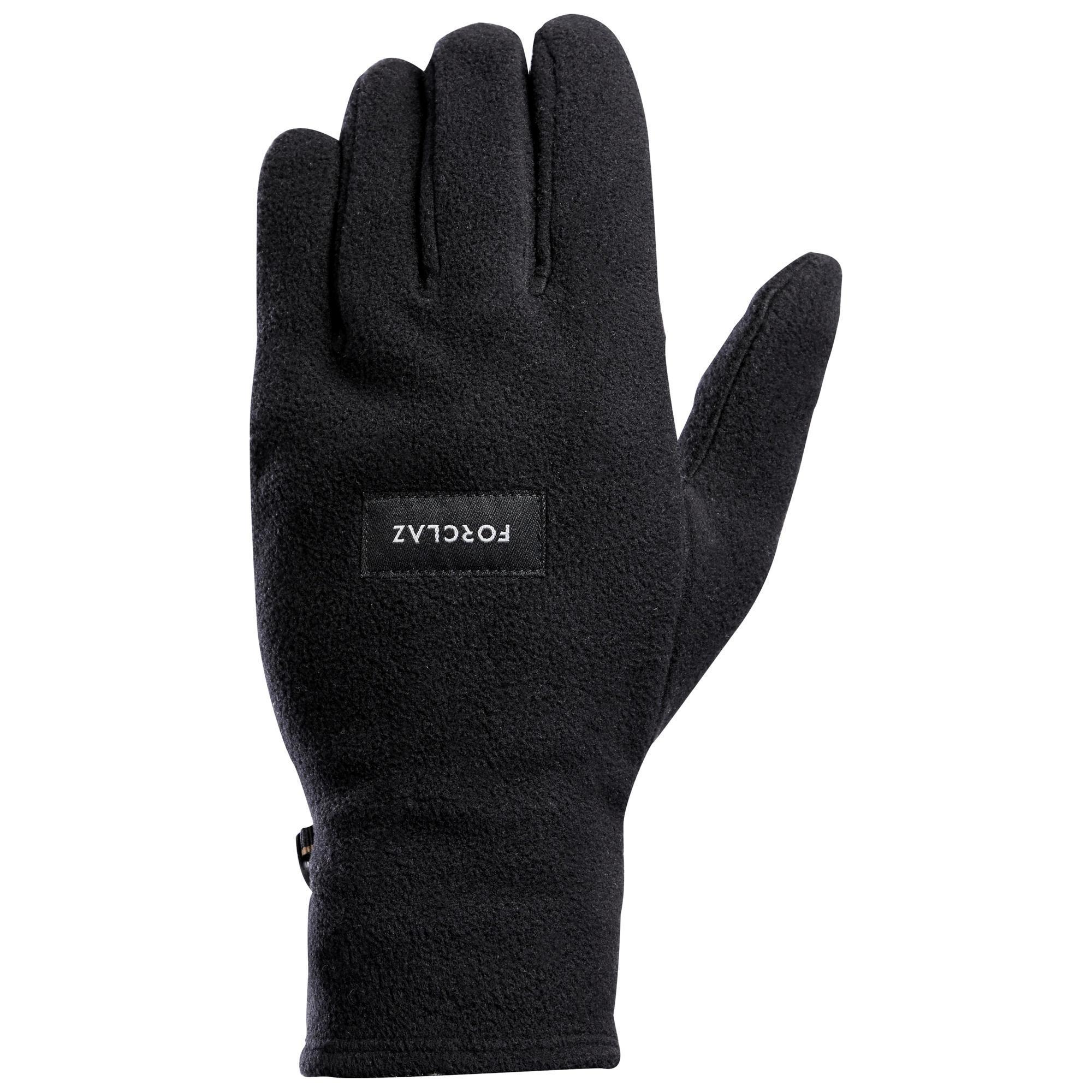 Forclaz Fleecehandschuhe Bergtrekking Trek 100 recycelt Erwachsene schwarz