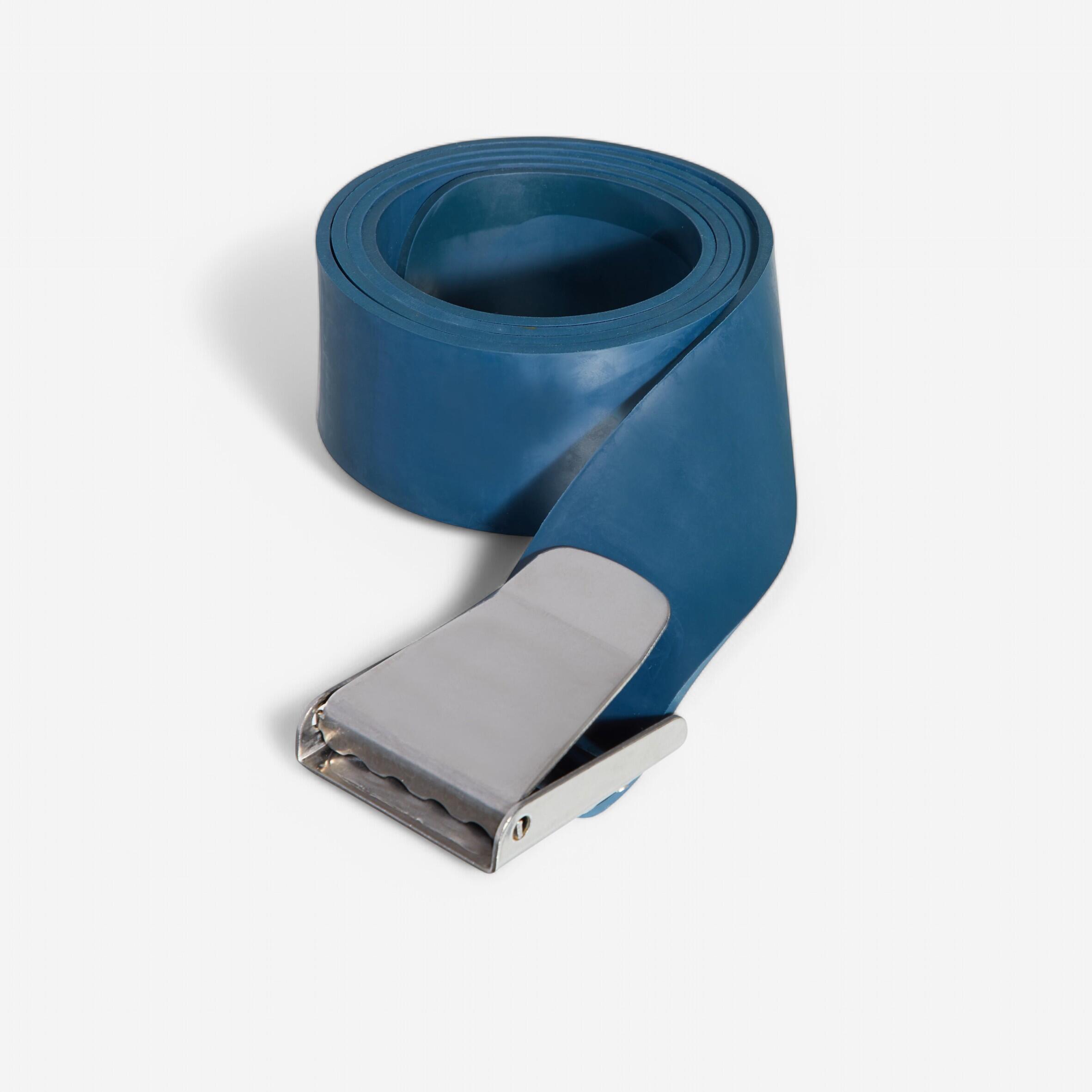 Subea Bleigürtel Freediving FRD500 Gummi blau Metallschnalle