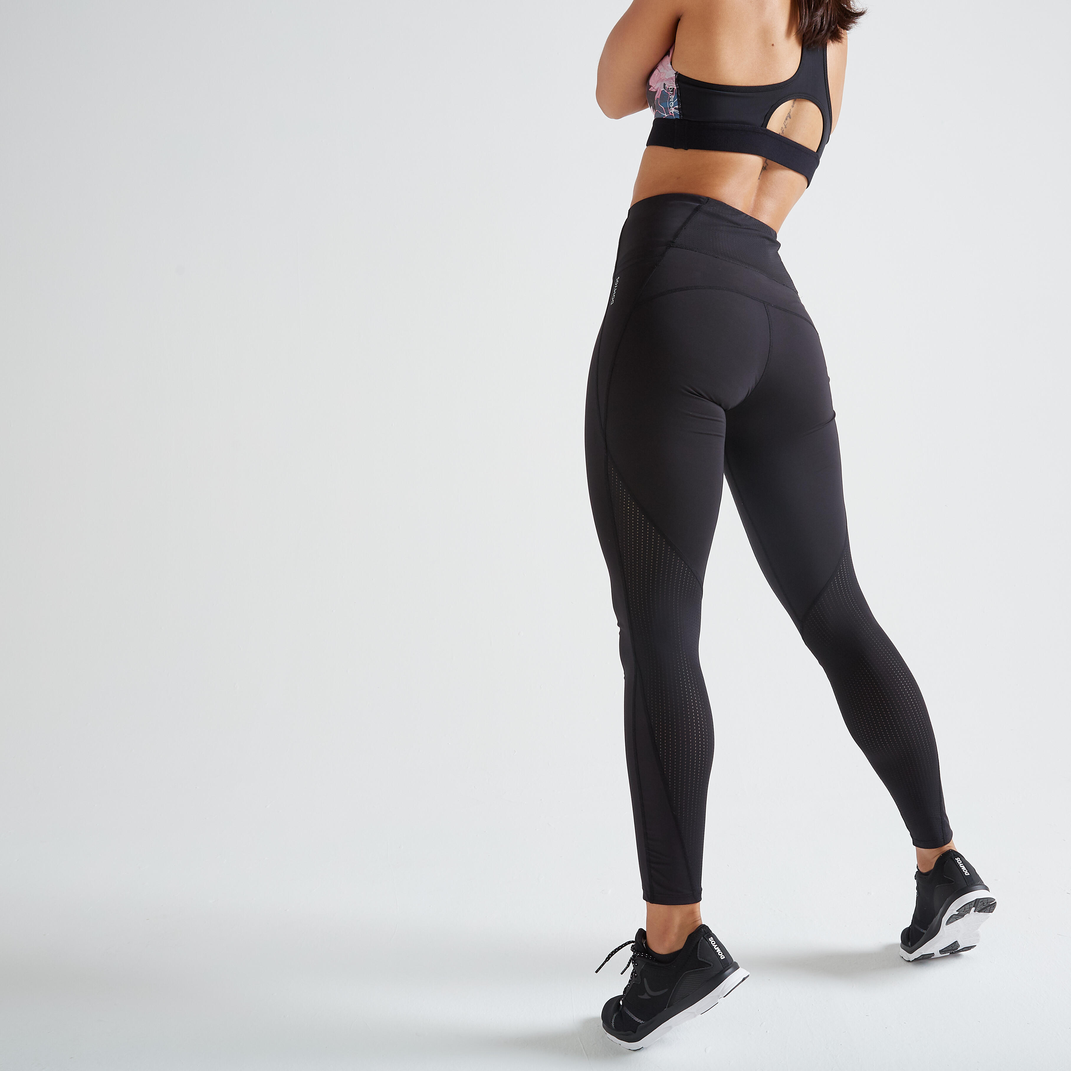 Domyos Leggings hoher Bund Fitness figurformend