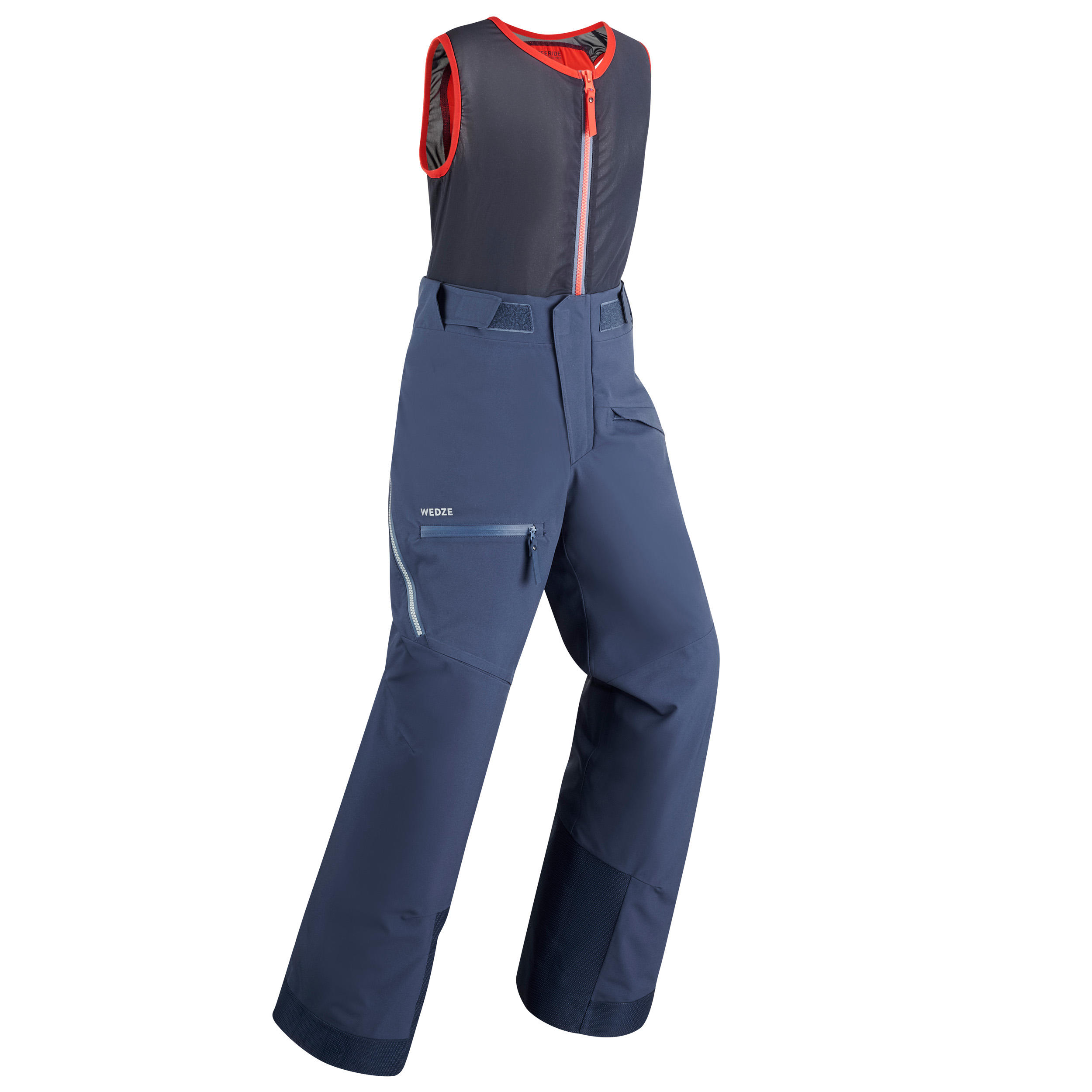 Wedze Skihose - FR900 mit Rückenprotektor Kinder blau