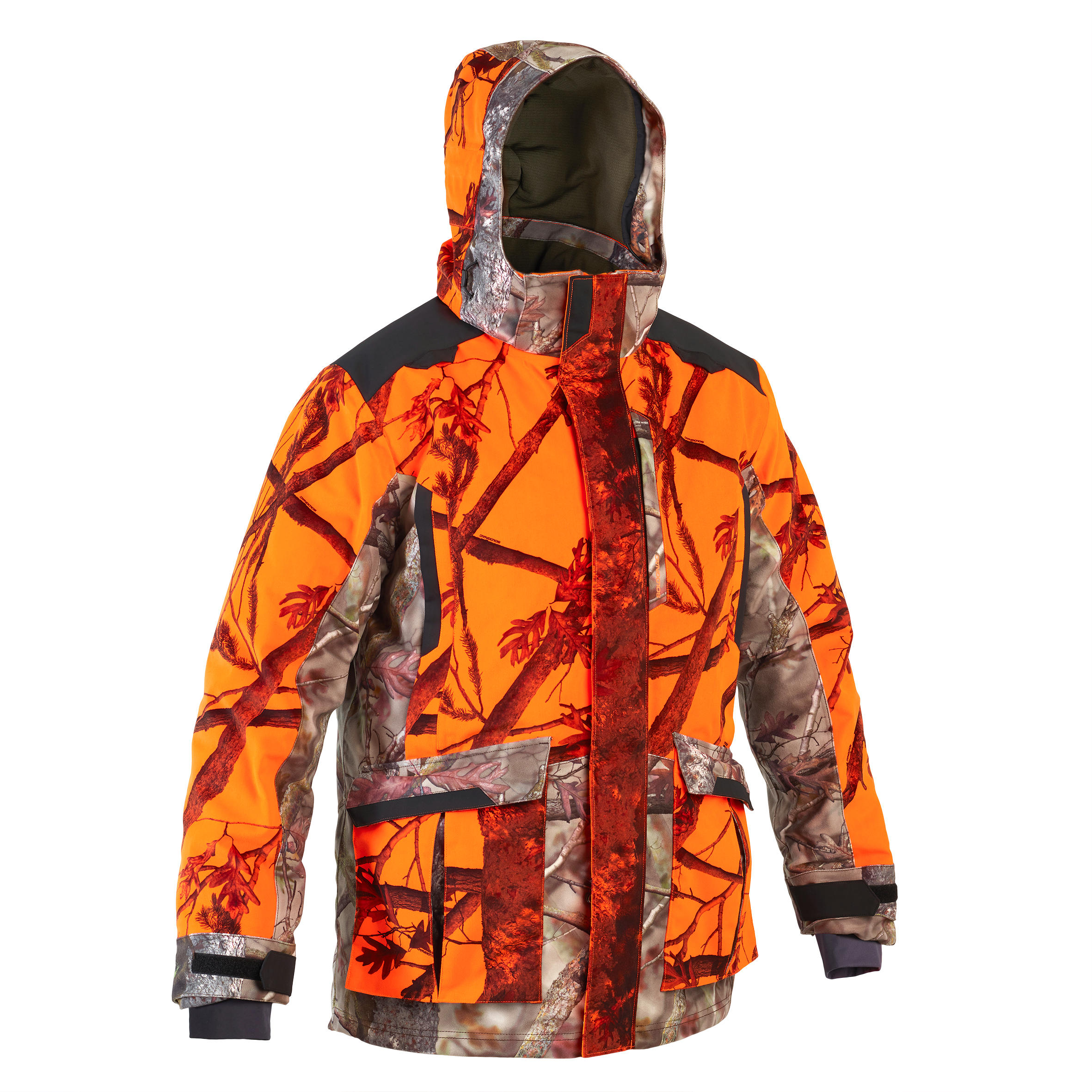 Solognac Jagdjacke 3-IN-1 900, wasserdicht, camouflage/orange