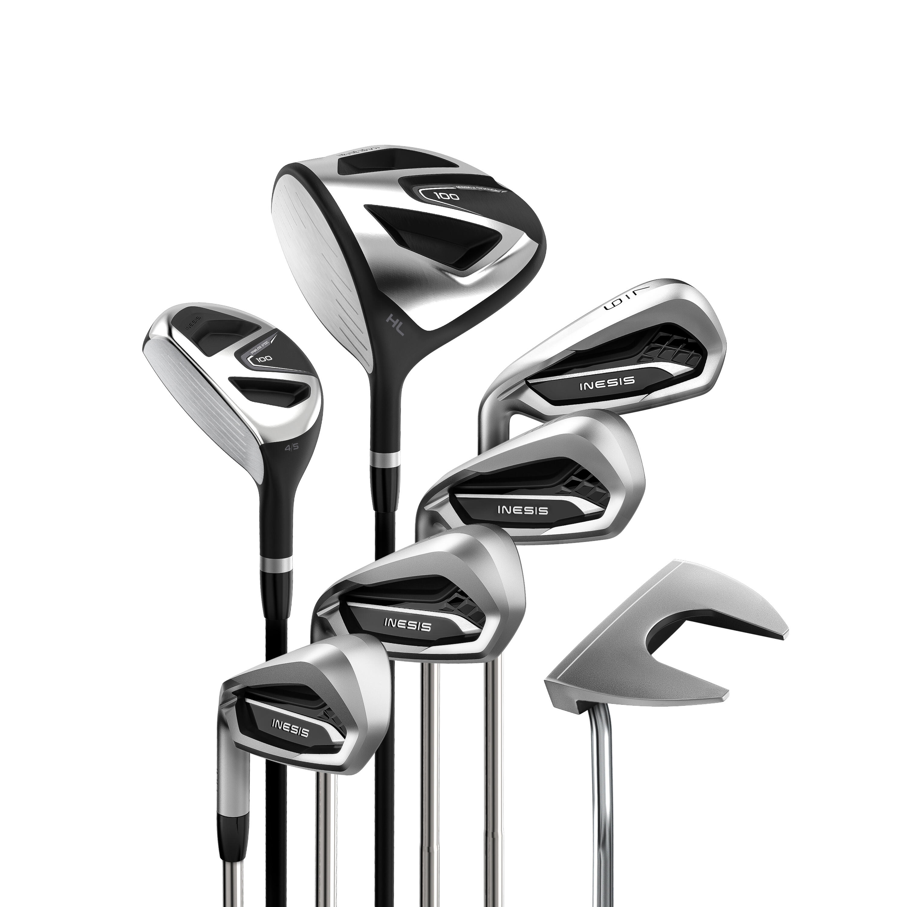 Inesis Golfschläger Set 100 (7 Schläger) - linkshand Stahl Größe 2