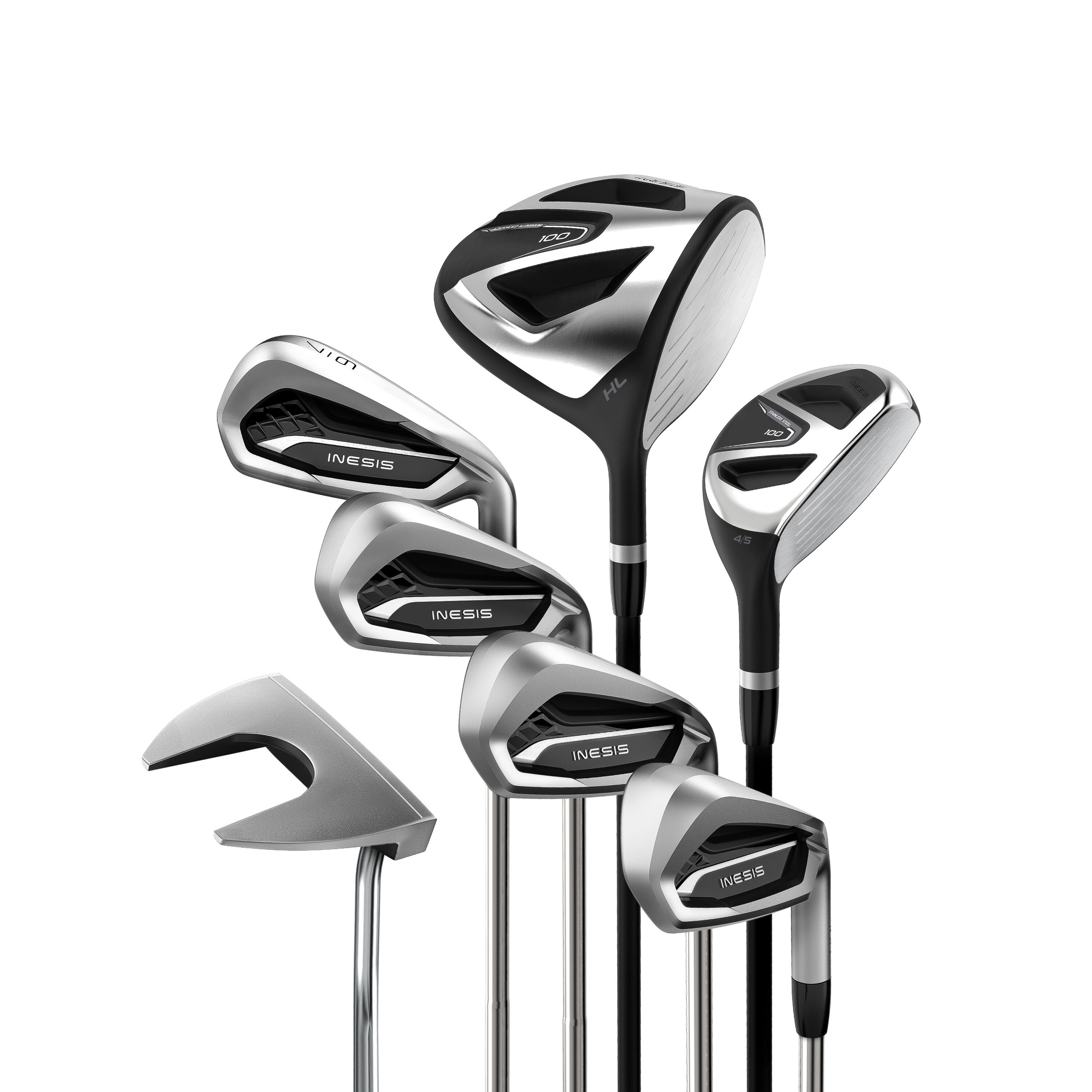 Inesis Golfschläger Set 100 - 7 Schläger rechtshand Stahl Größe 2
