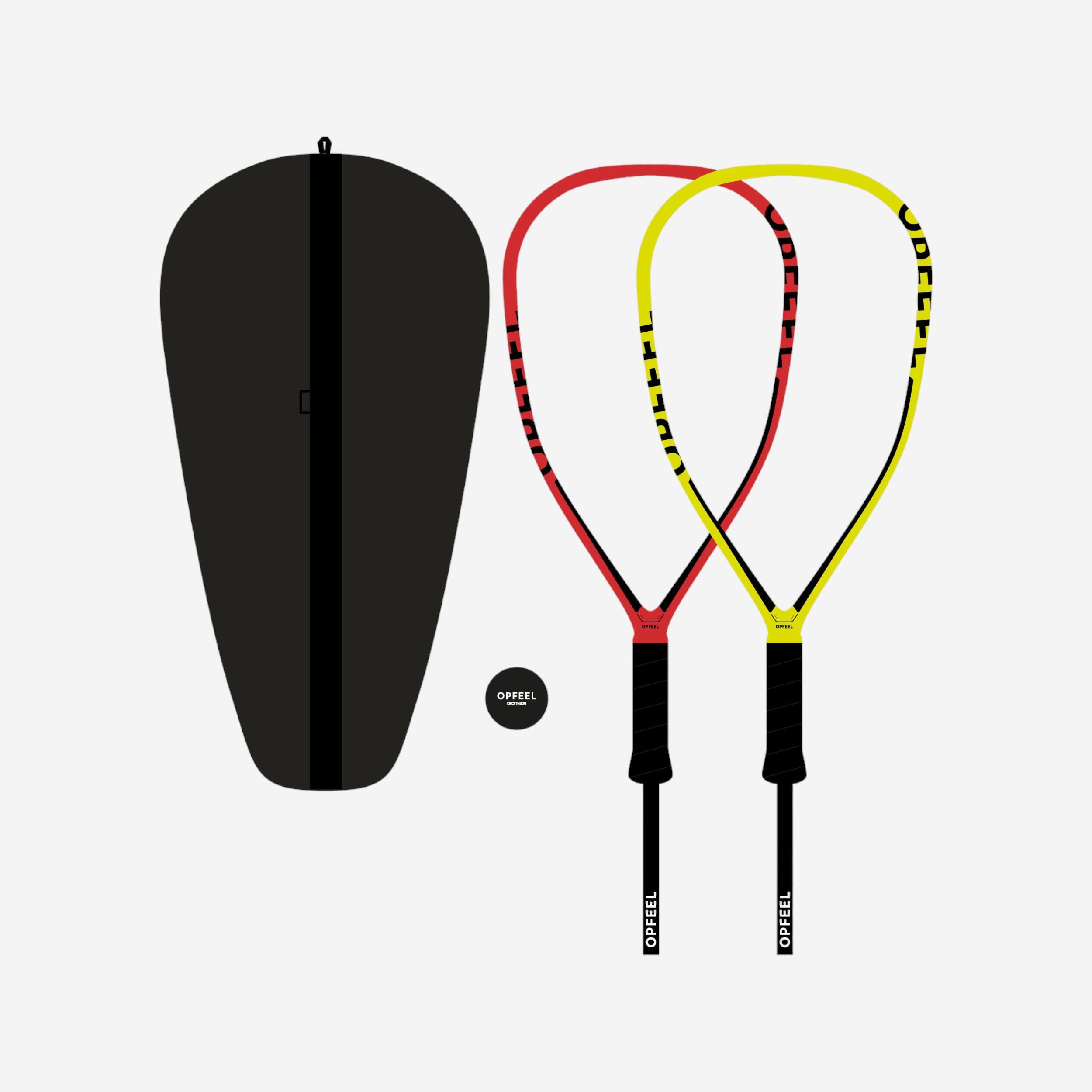Perfly Squash Set mit 2 Schlägern SR57 160 mit 1 Wettkampf-Ball und Transporthülle