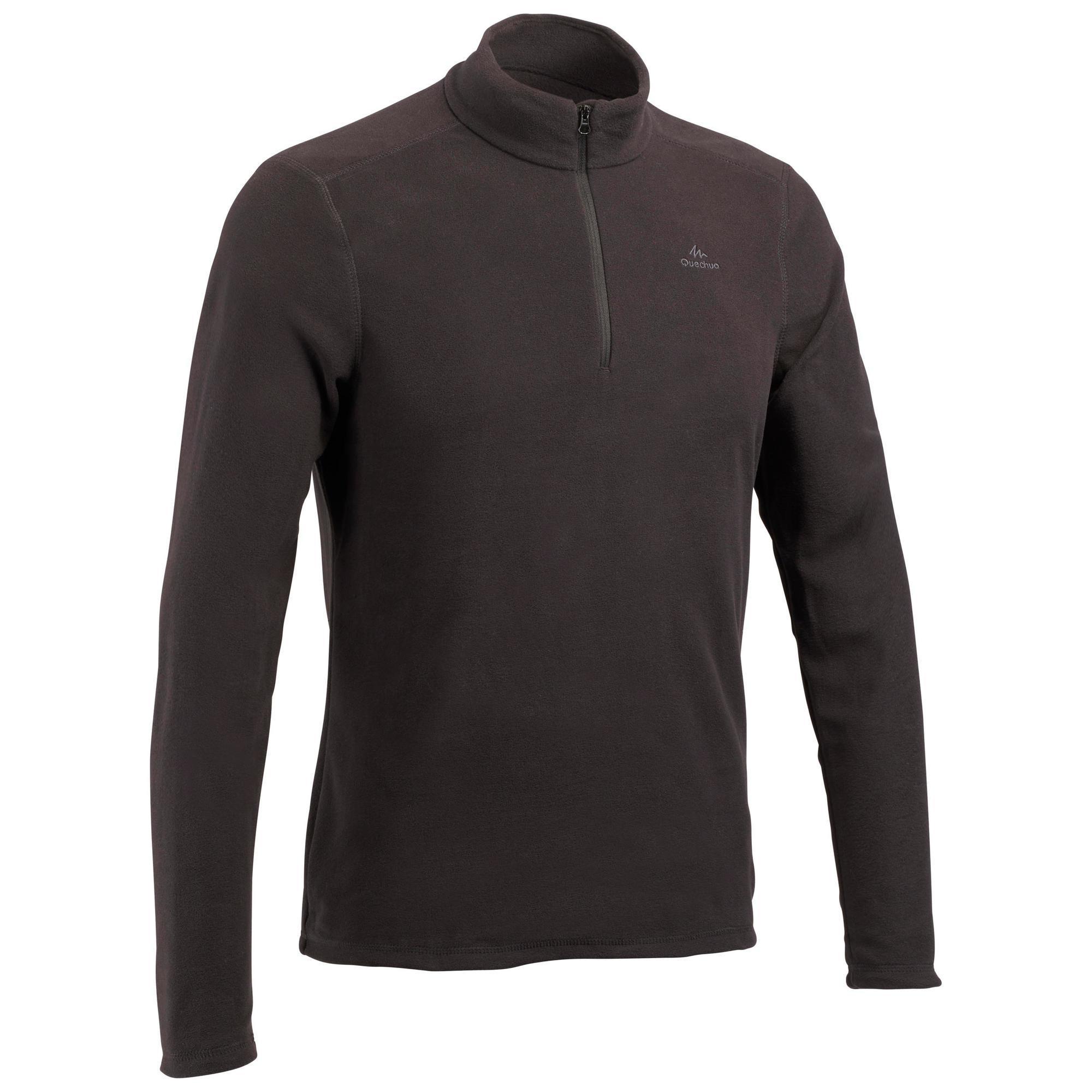 Quechua Fleecepullover Bergwandern MH100 Herren blaugrau