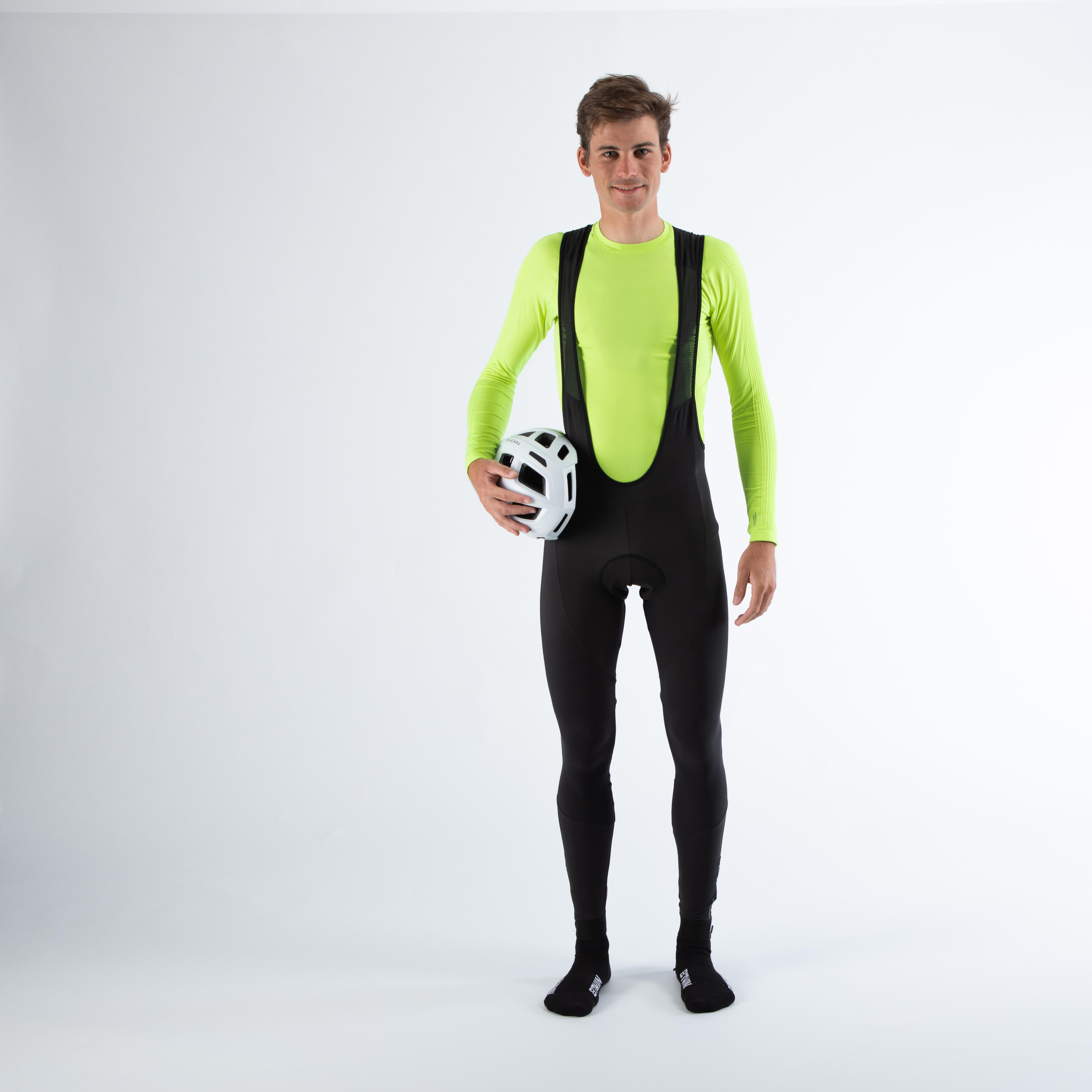 Triban Lange Radhose mit Trägern Rennrad RC 500 schwarz