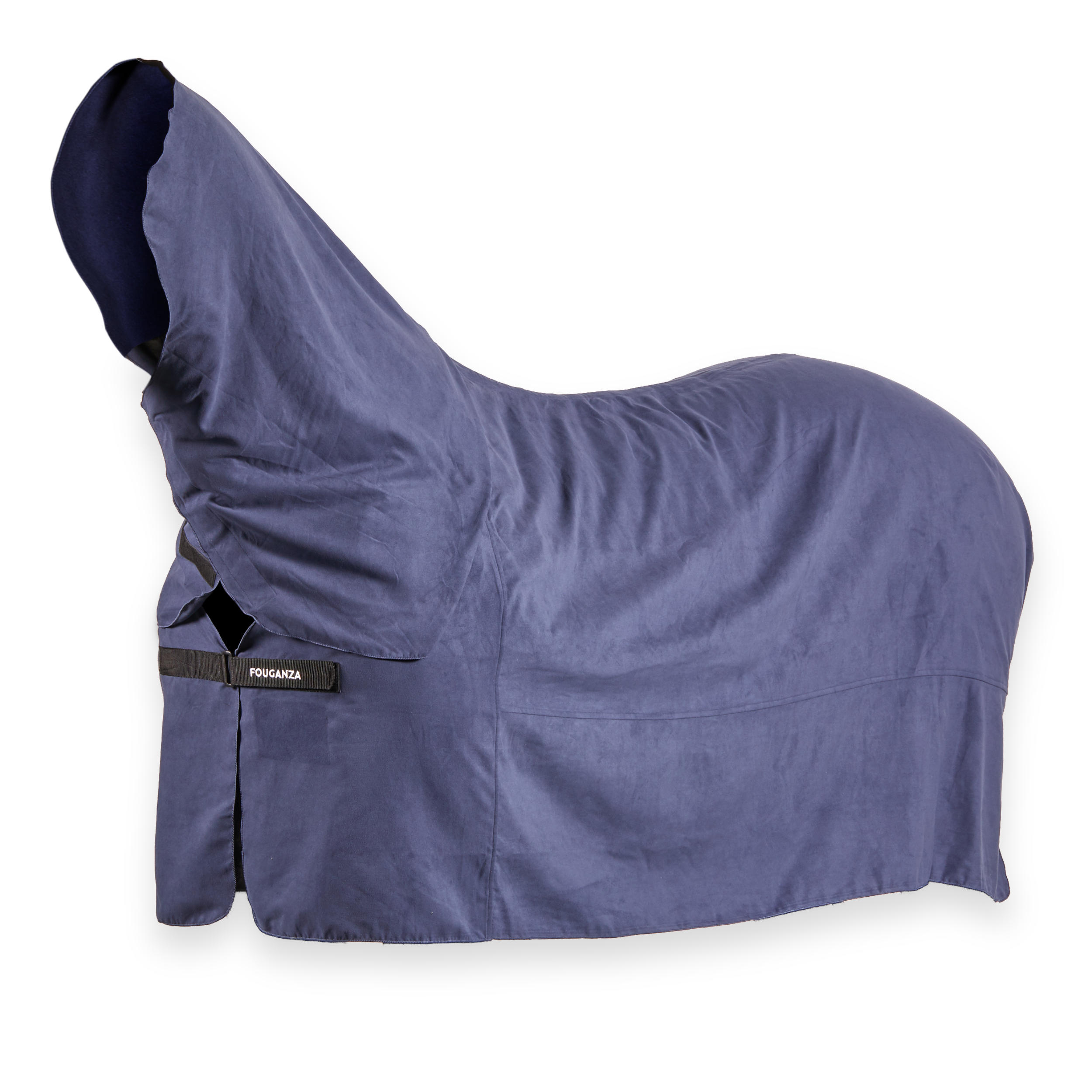 Fouganza Abschwitzdecke Mikrofaser KOMPLETT Pony/Pferd blau/grau