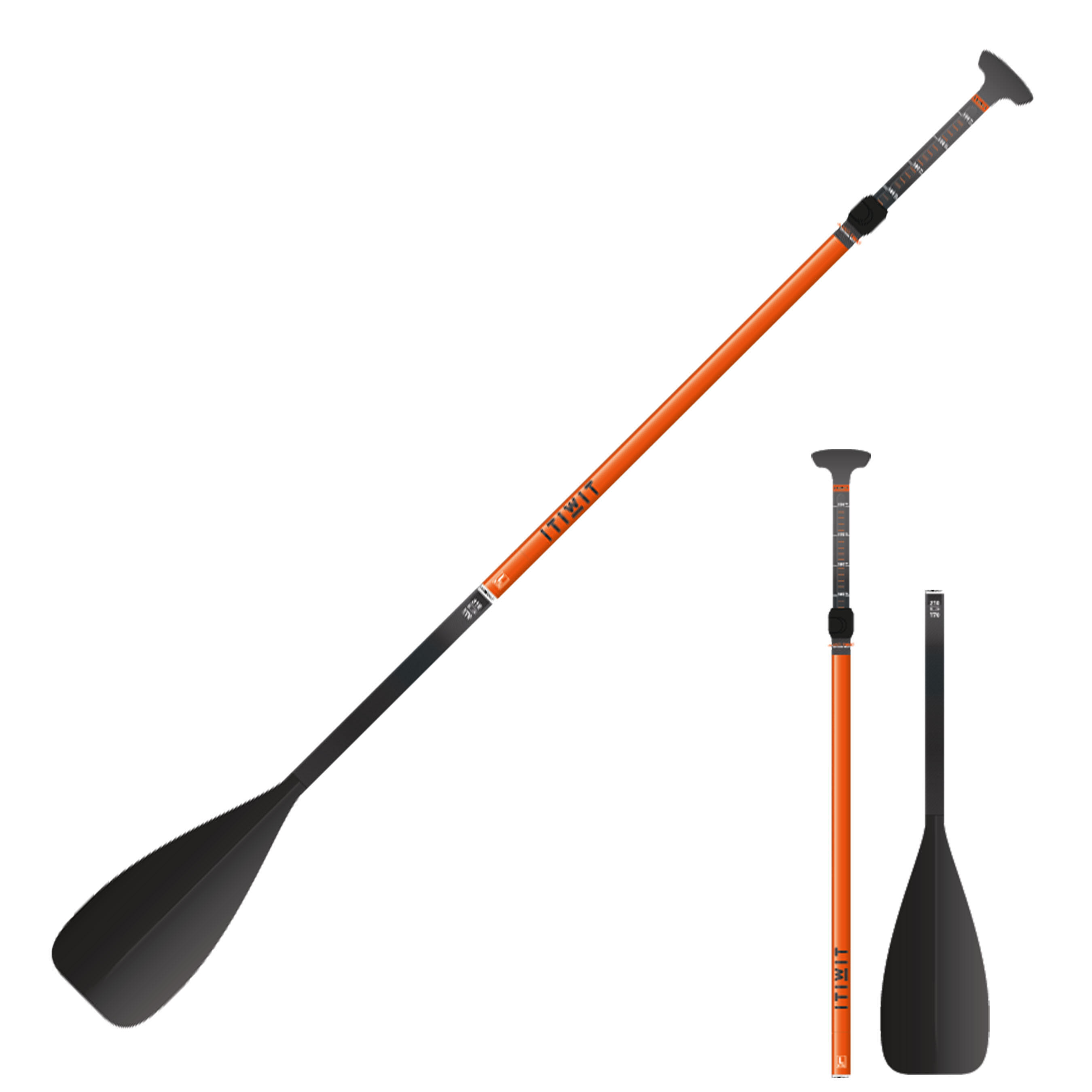 Itiwit SUP-Paddel Stand-Up-Paddle 500 zerlegbar/verstellbar Carbonrohr 170–210 cm Gr.L