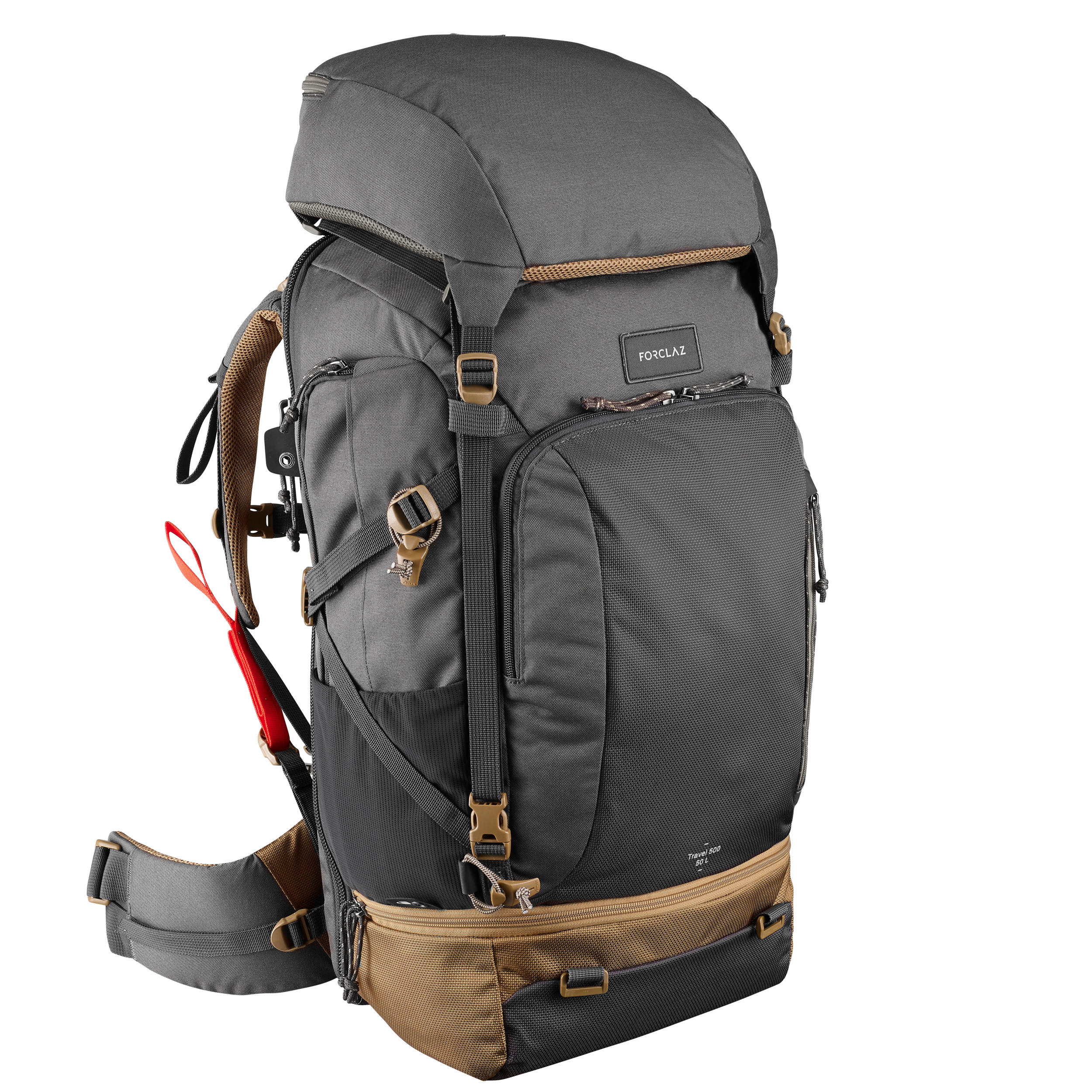 Forclaz Reiserucksack Herren Backpacking - Travel 500 - 50 L Easyfit grau