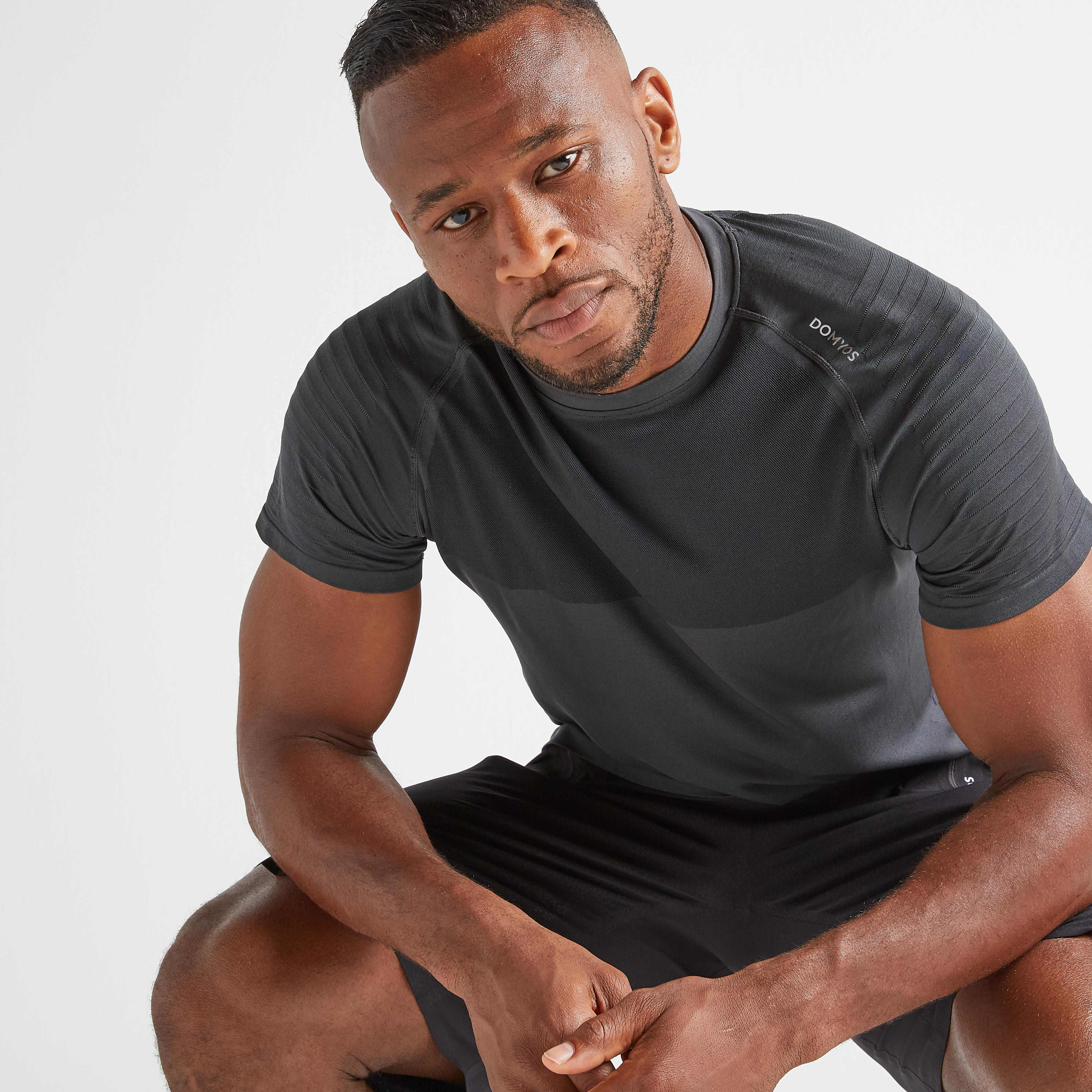 Domyos T-Shirt FTS 900 Fitness Cardio Herren dunkelgrau