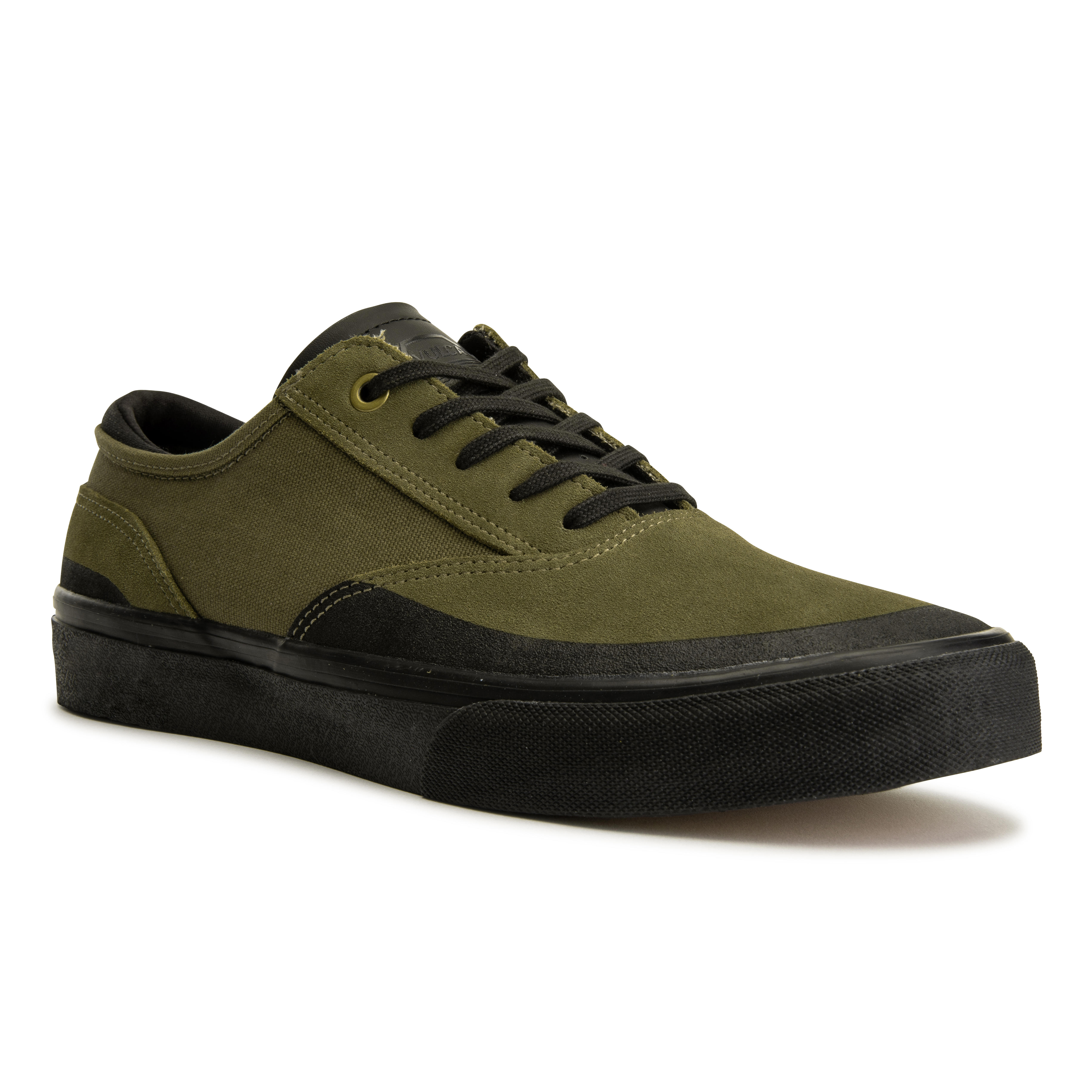 Oxelo Skateschuh Vulca 500 Low Damen/Herren khaki mit schwarzer Sohle