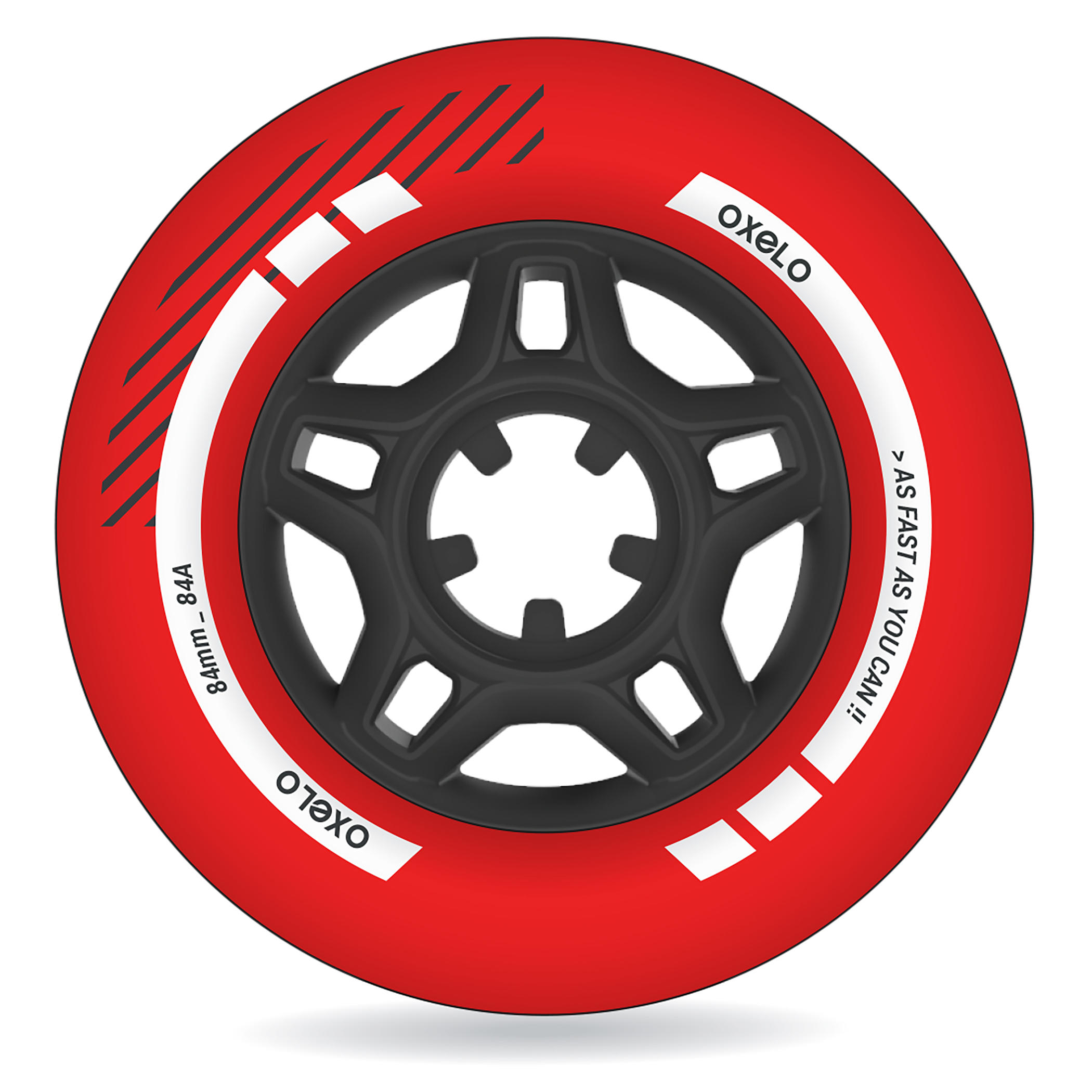 Oxelo Rollen Fitness Inline-Skates FIT 84 mm 84A 4 Stück weiss