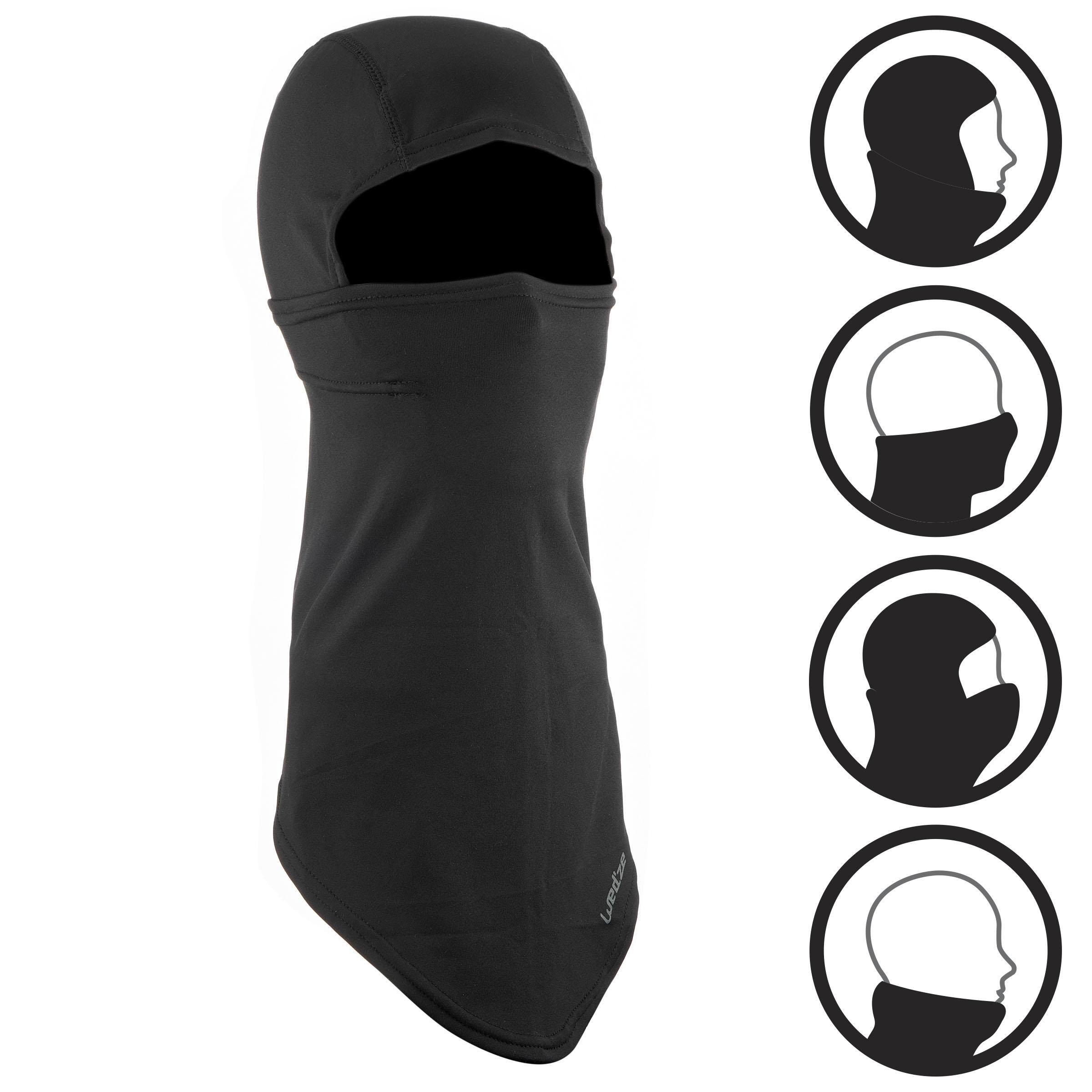 Wedze Unterhelmmütze Sturmhaube Ninja Erwachsene schwarz