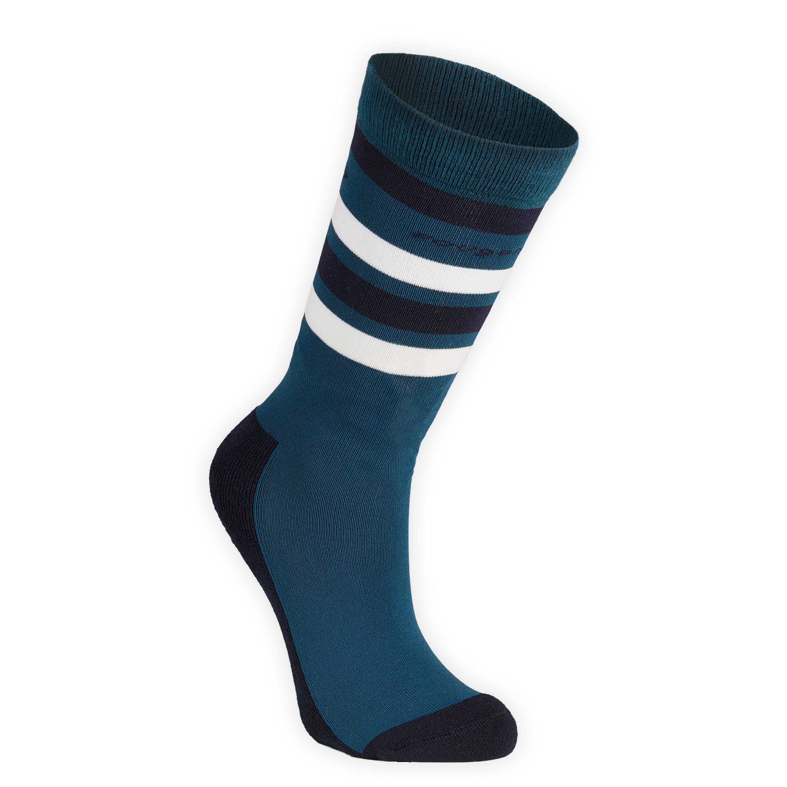 Fouganza Reitsocken 100 Kinder marineblau/dunkelblau/weiss gestreift