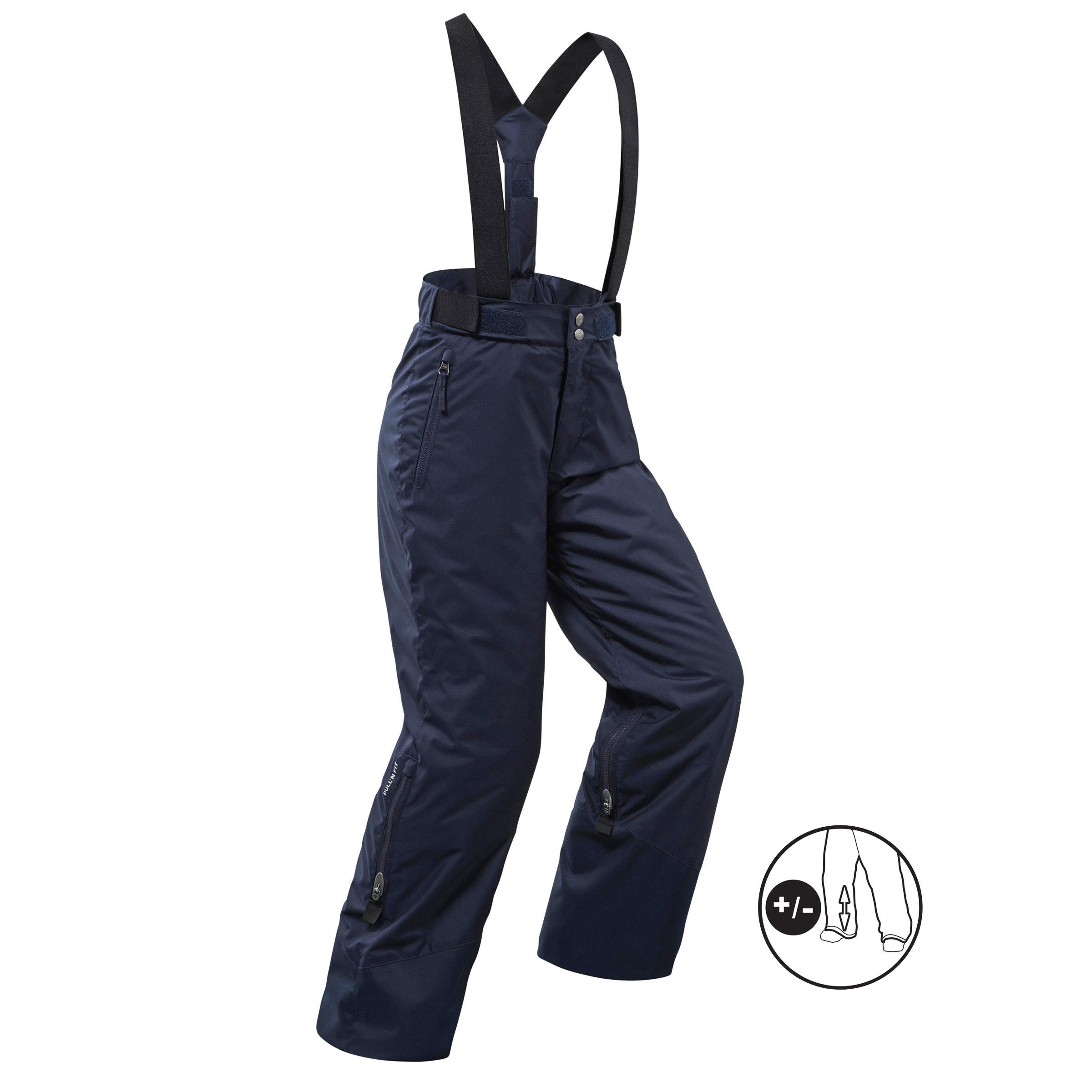 Wedze Skihose Piste Pull'n Fit 500 warm wasserdicht Kinder marineblau